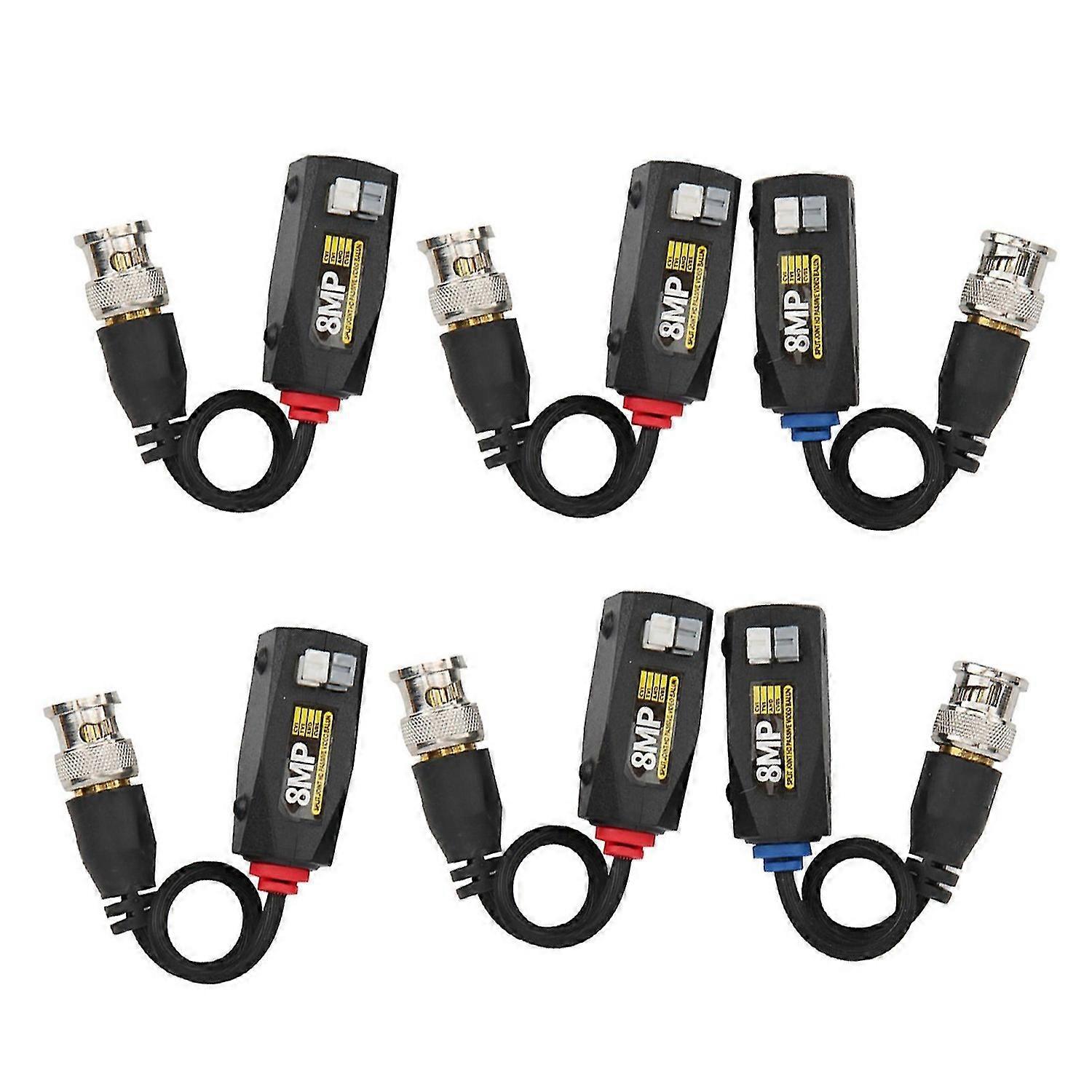 6Pcs Video Power Balun 8MP Anti Thunder Transmitter for CVI/TVI/AHD/CVBS Transceiver