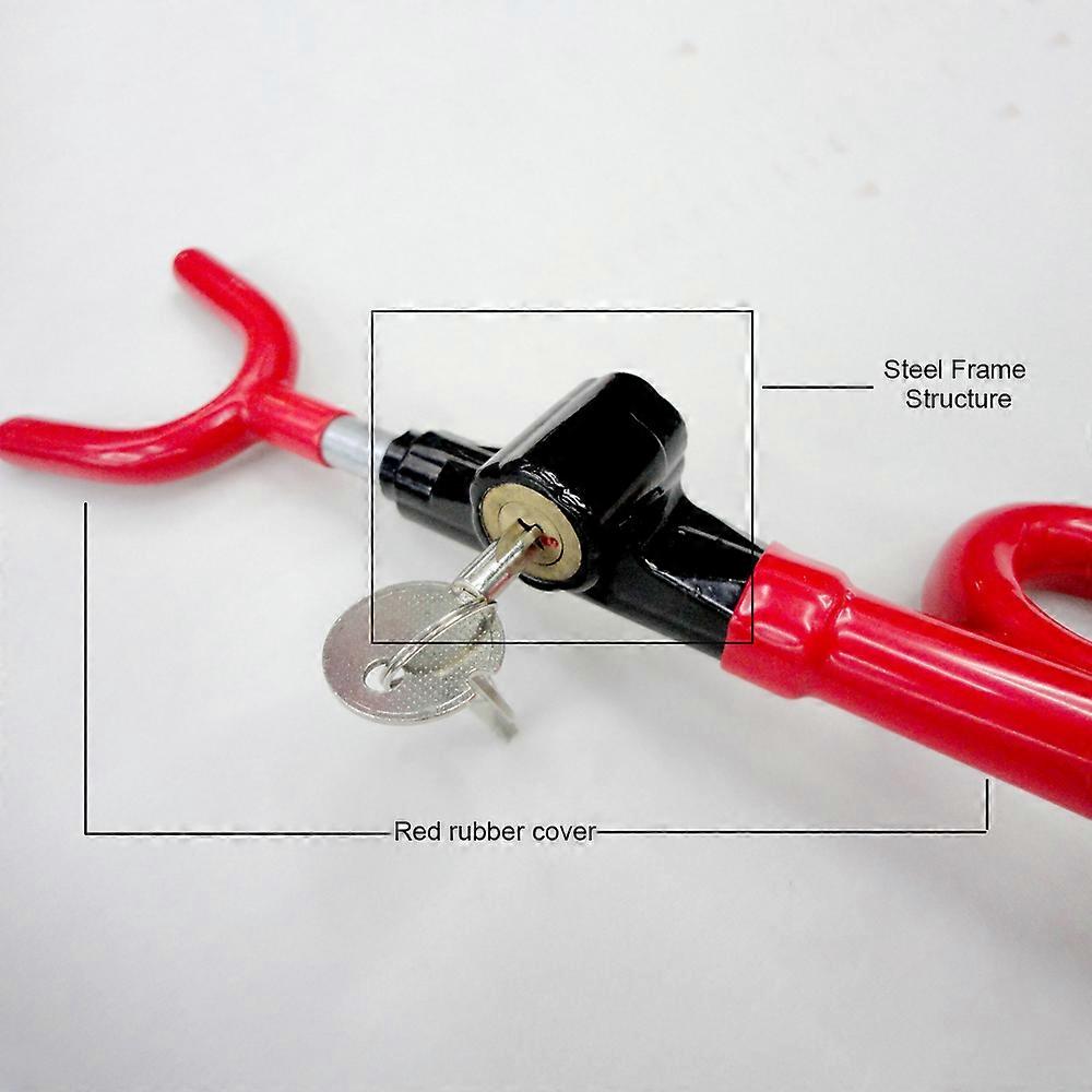 Car steering wheel U-shaped anti-theft lock steering wheel car anti-theft lock universal harpoon adjustable car hook lock red