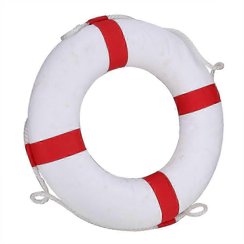 Swimming Pool Lifebuoy Large Size Foam Float Durable Safety Ring Red Striped Lightweight Design for Adults and Kids Swimming Trainin
