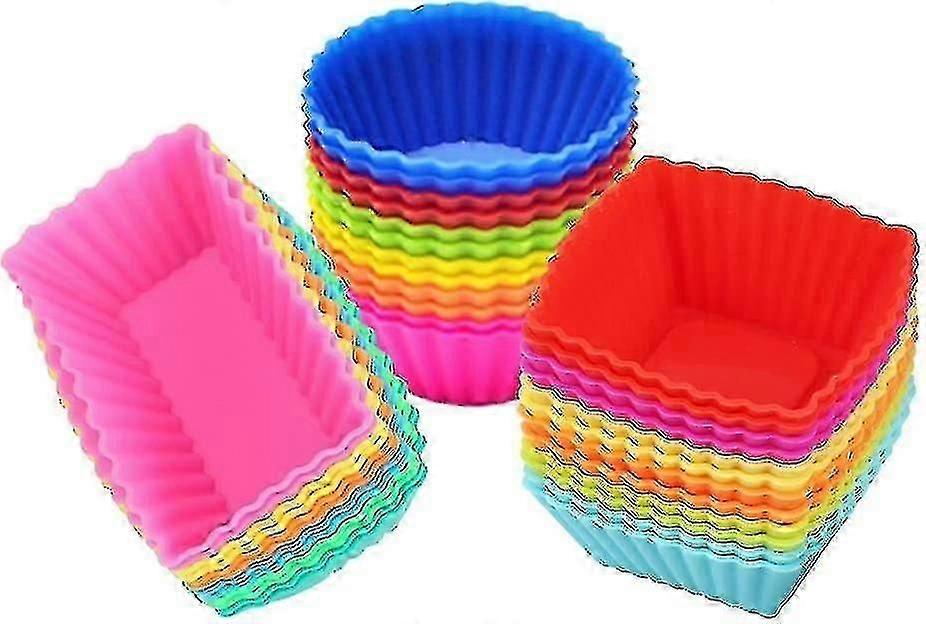 Silicone Cupcake Muffin Baking Cups Liners 36 Pack Reusable Non-stick