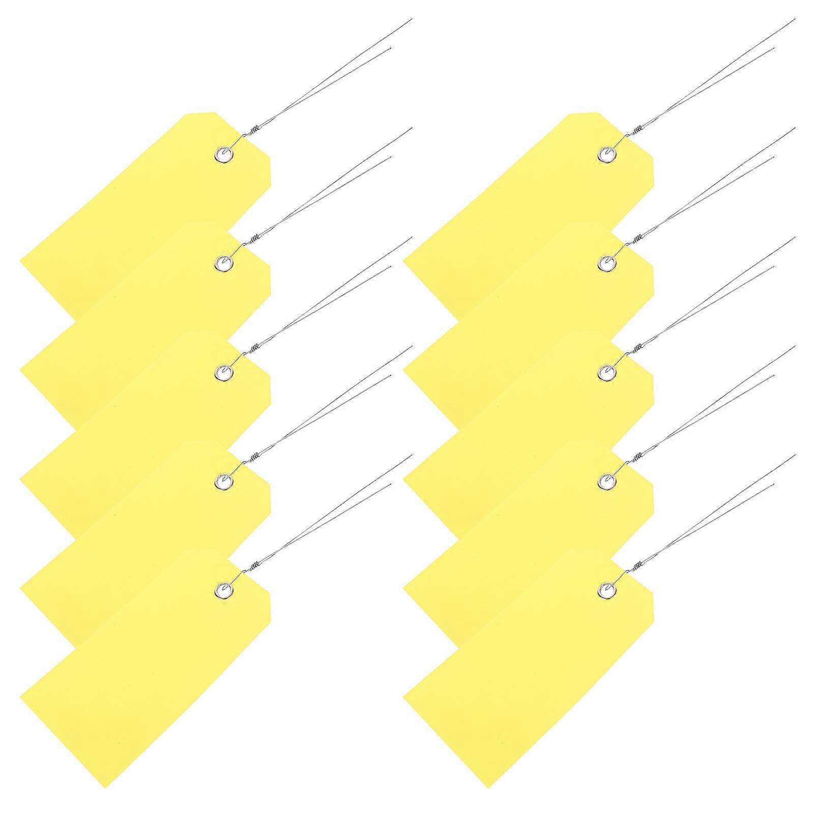 Hanging Tags for Travel Suitcase Yellow 100Pcs PVC Luggage Tag Identification Reinforced Eyelets
