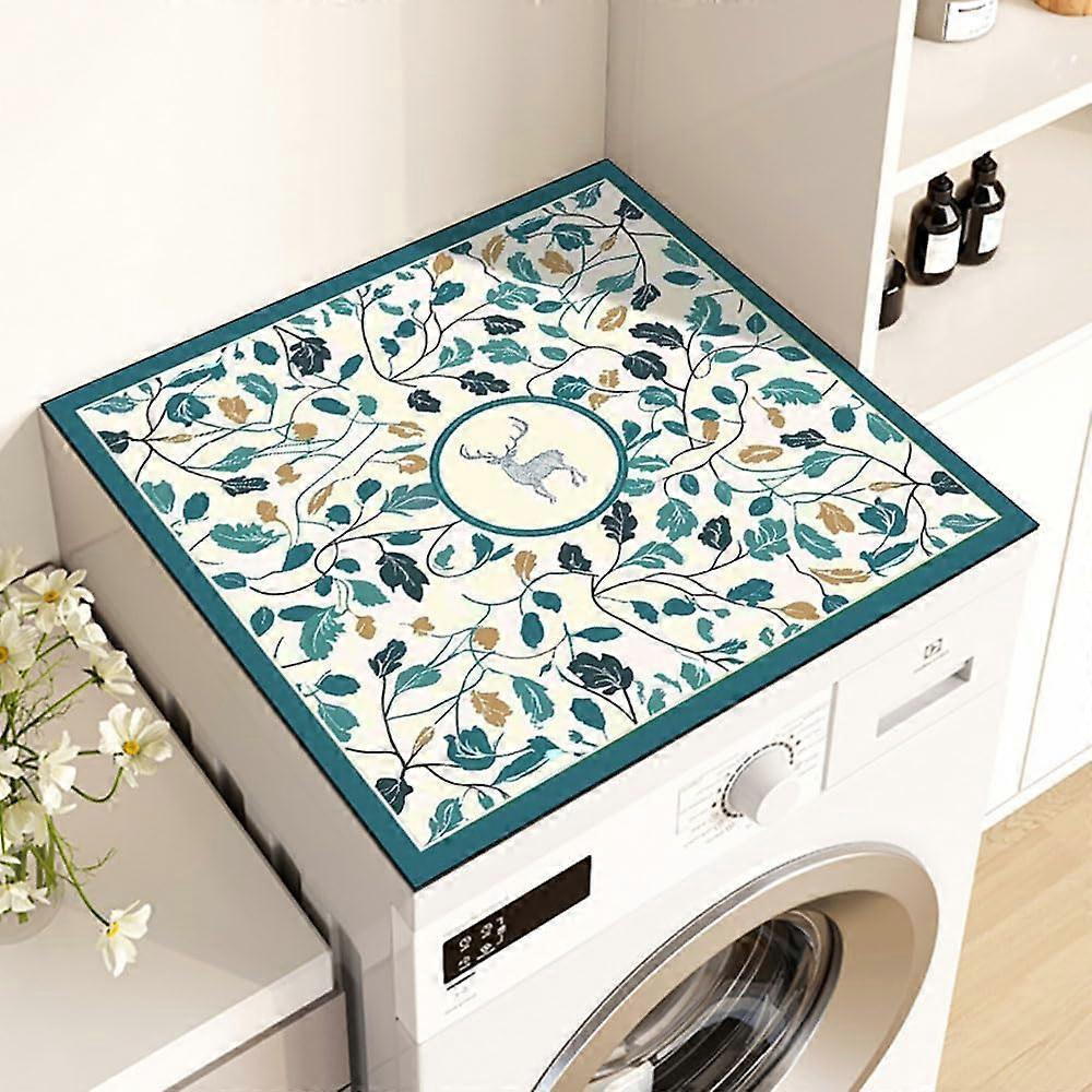 Washer and Dryer Top Protector Mat 3D Plants Design, Absorbent Diatomaceous Mat, 30x40cm, Deer Pattern