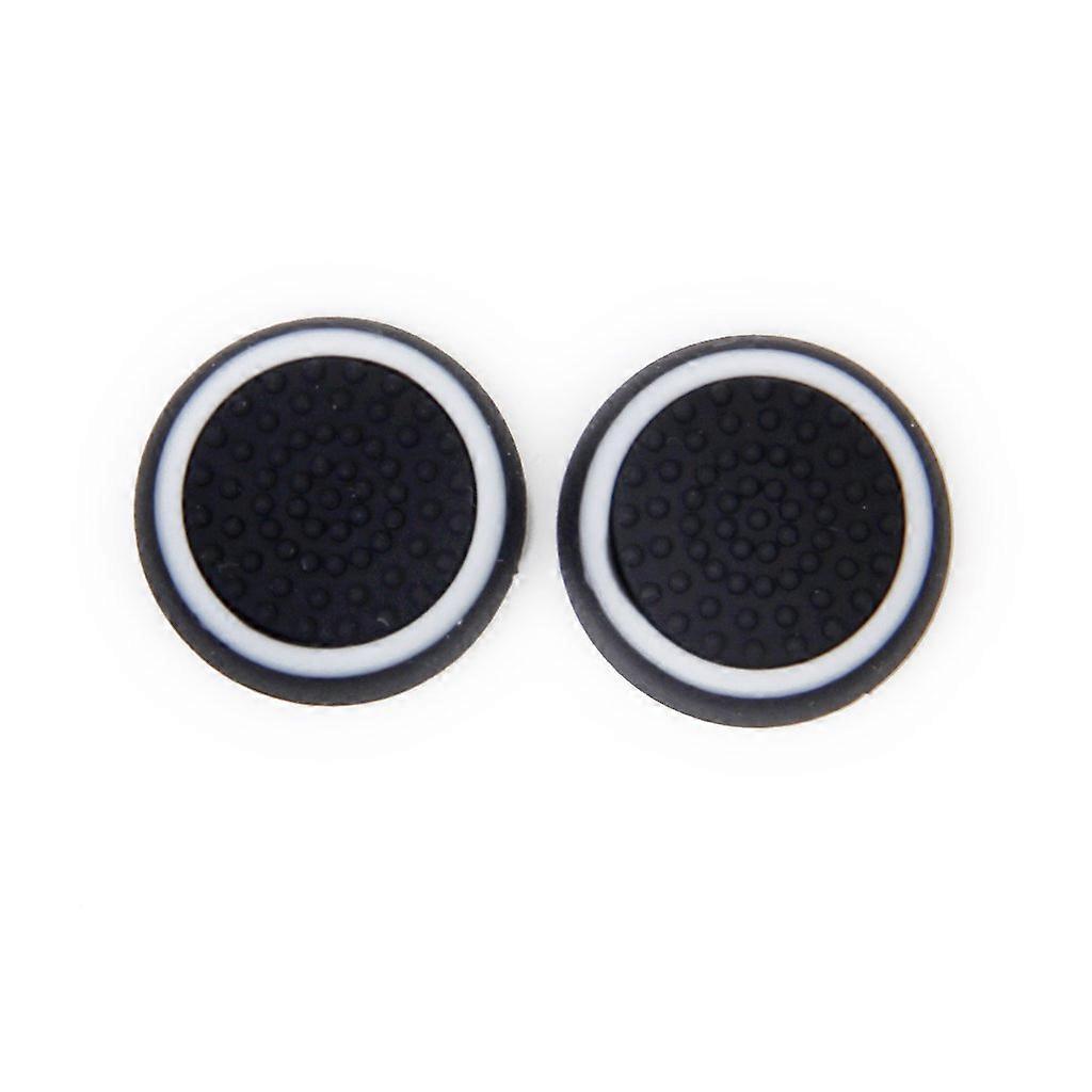 Game Joystick Thumbstick Caps for PS4 Xbox One Controller - 1 Pair, Durable Rubber, Ergonomic Design, Black Color