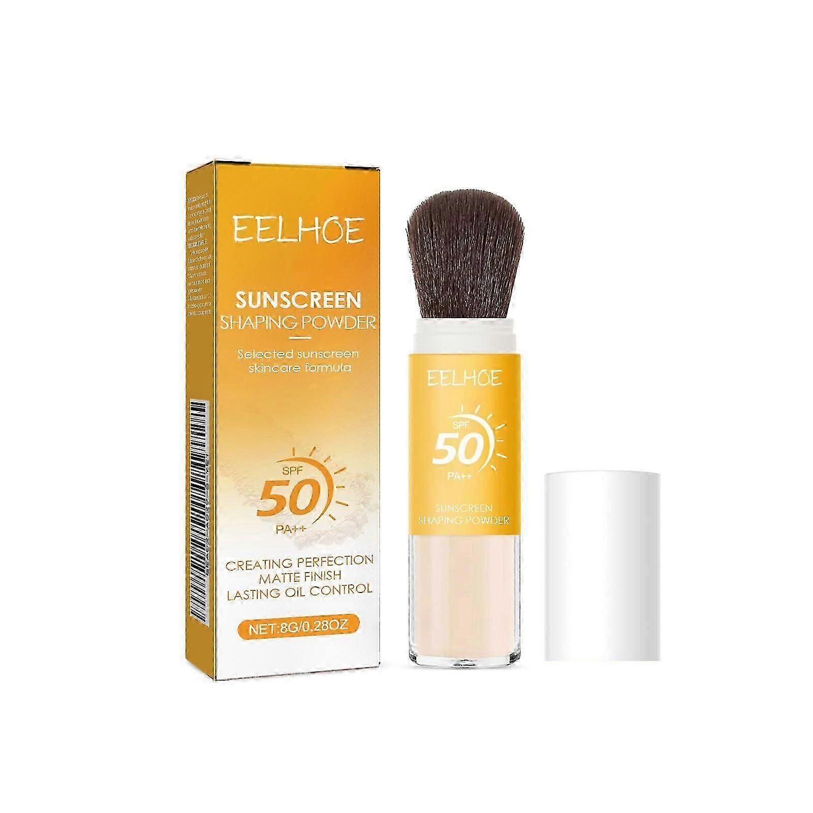 Mineral Sunscreen Setting Powder, SPF 50 Brush Sunscreen Powder for Face & Scalp, Long Lasting Lightweight Breathable, Oil Control Natural Matte Finis