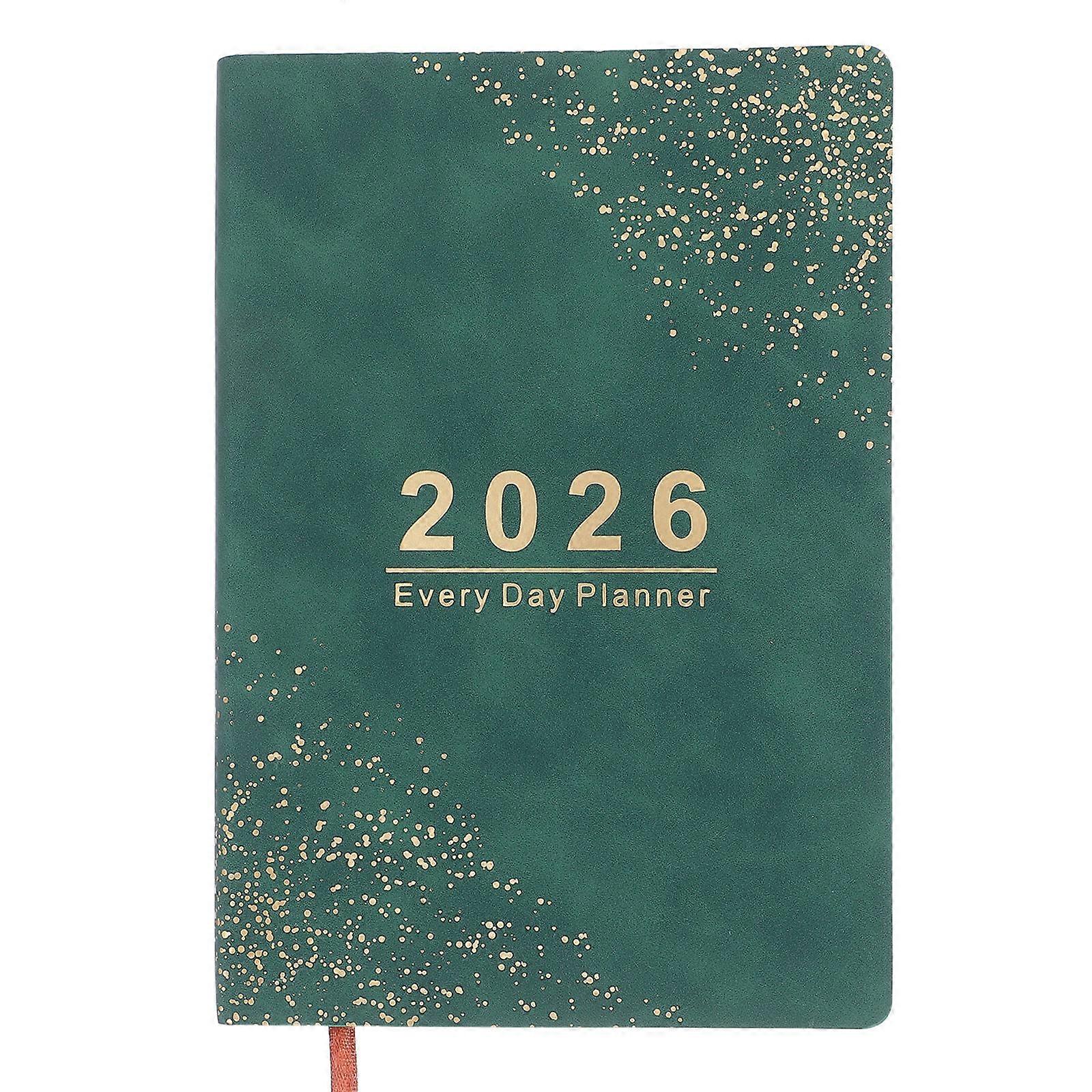 Weekly Planner Appointment Tracking For Time Management Daily Use A5 Green Hardcover 1Pcs
