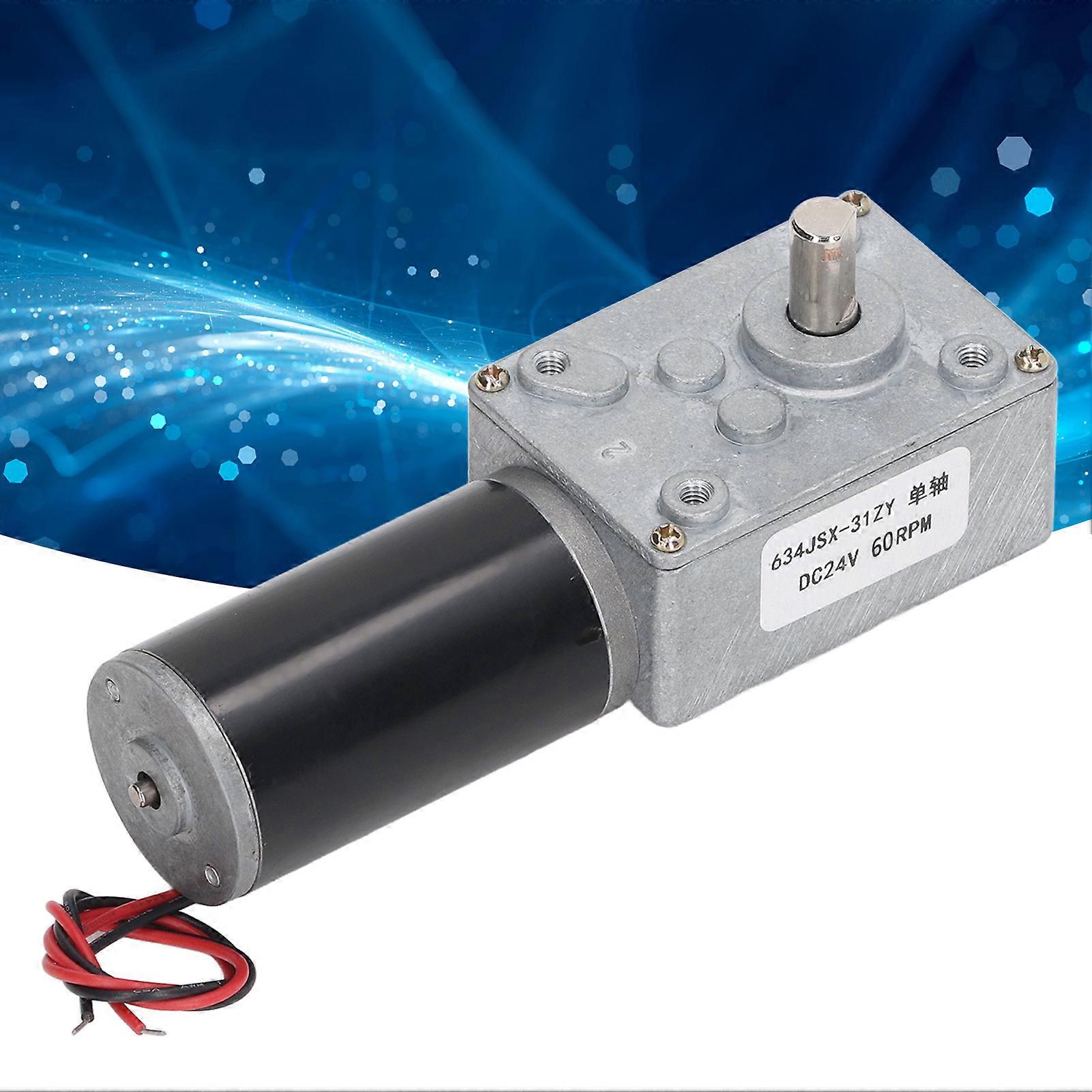 DC24V Self Locking Worm Gear Motor Reversible Single Shaft Speed Reduction Motor 634JSX 31ZY 60RPM