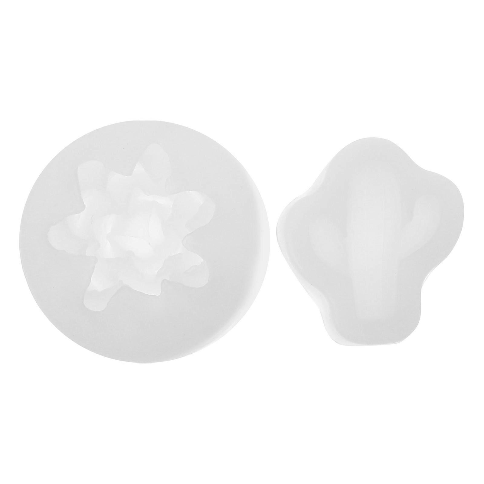 2pcs Silicone Succulent Plants Mold for DIY Candle and Soap Making White Nonstick Easy Clean