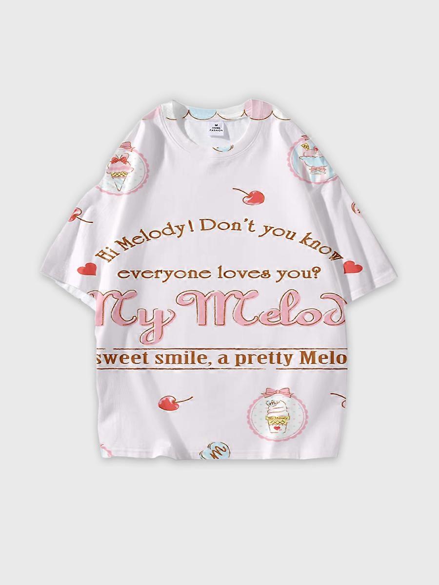 T-shirt round neck Pattern loose short sleeve JW1625