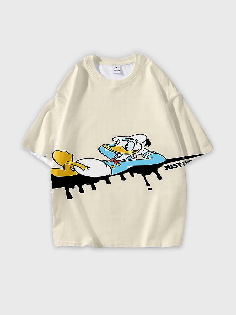 T-shirt girocollo Cartoon Pattern manica corta sciolta JW4313