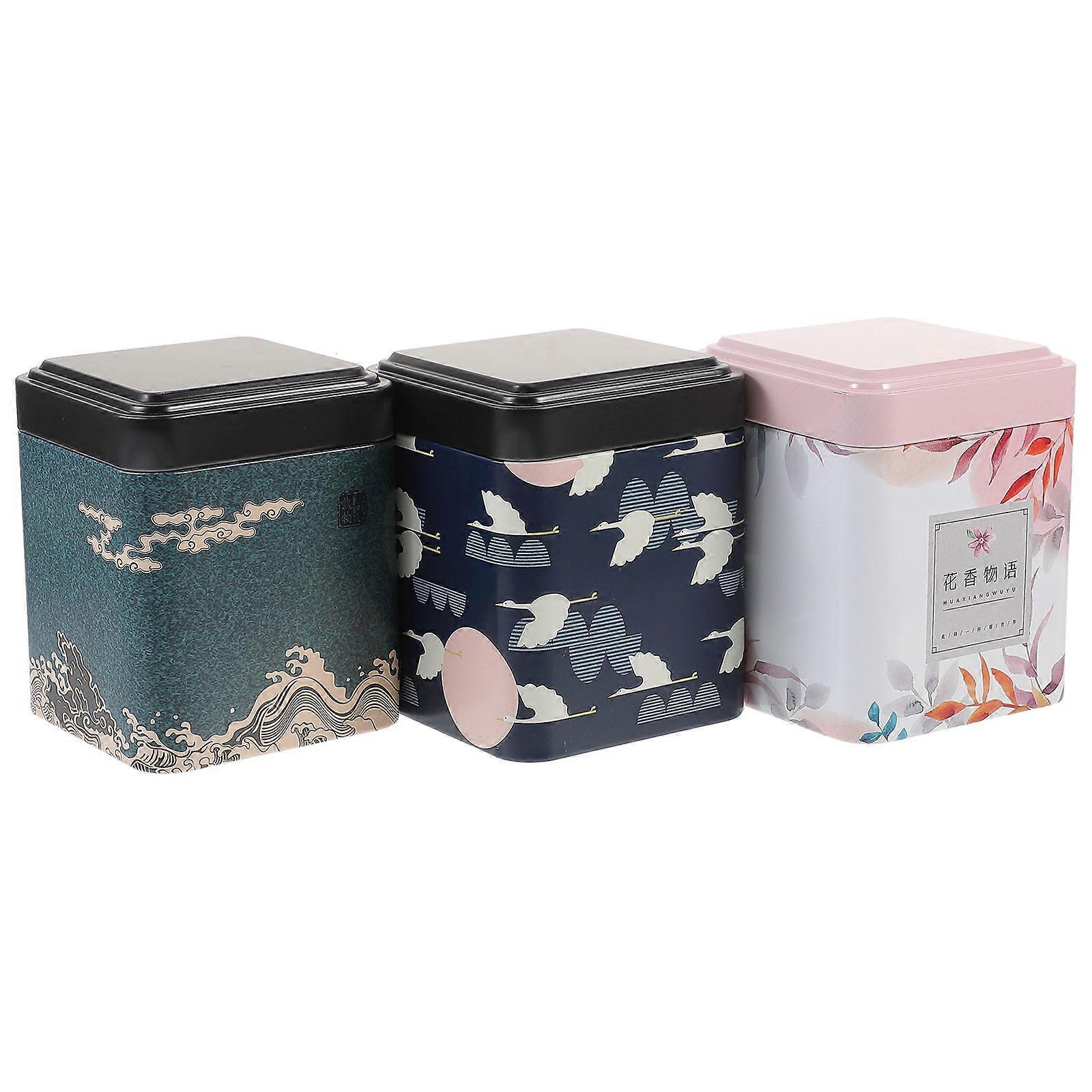 Storage Jar Tea Practical For Daily Use Assorted Color 3.34X2.75X2.75Inch Sealing Lid Design 3Pcs