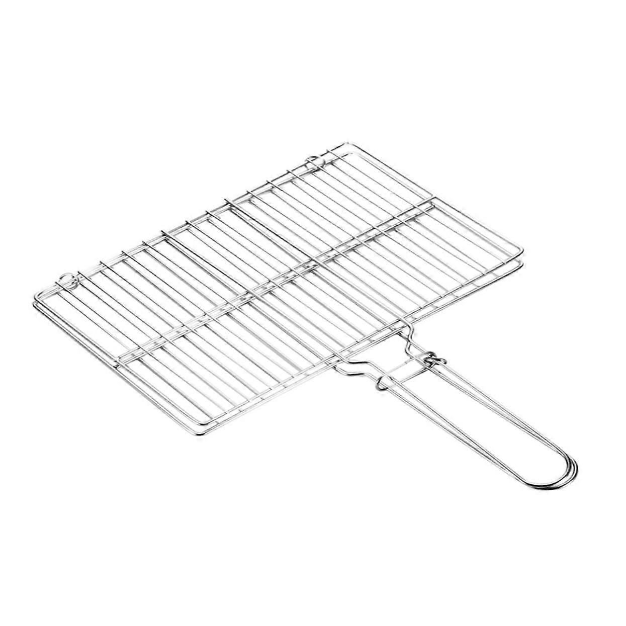Portable Grill Basket for Fish and Vegetables, NonStick BBQ Net with Wooden Handle for Grill, Even Heating and Easy Handling for BBQ Fans