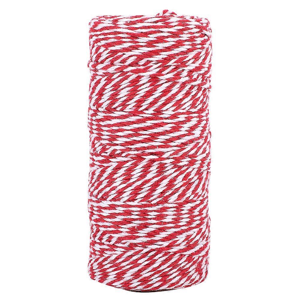 100m Handmade Double Color Cotton Thread Twine String Decoration(red white)