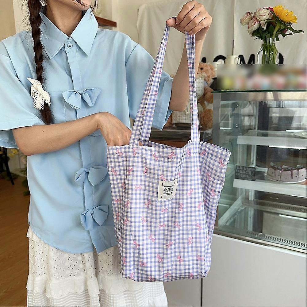 Sommer-Strandtasche, Schultertasche, bunte Schleife, Segeltuch, Reisetasche R8H0