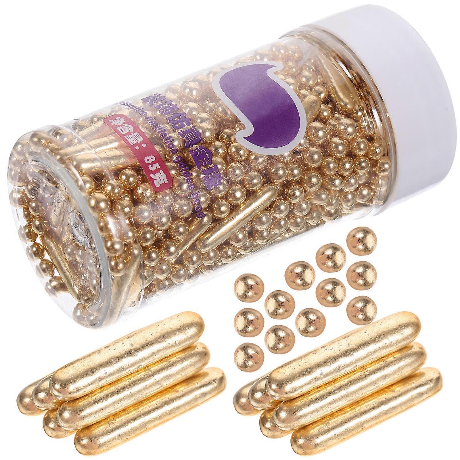 Cake Decorations Cake Pearl Sprinkles Simulation Baking Cake Decorations Assorted Color 0.40X0.40X0.40Cm Round Shape Non-Edible 1 Bottle