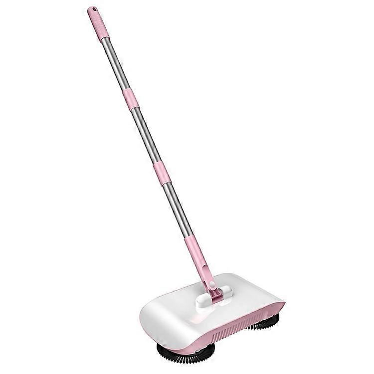 2 in 1 Sweeper Manual Push Carpet Cleaning Mop Crumb Brush with 2 Replacement Pads