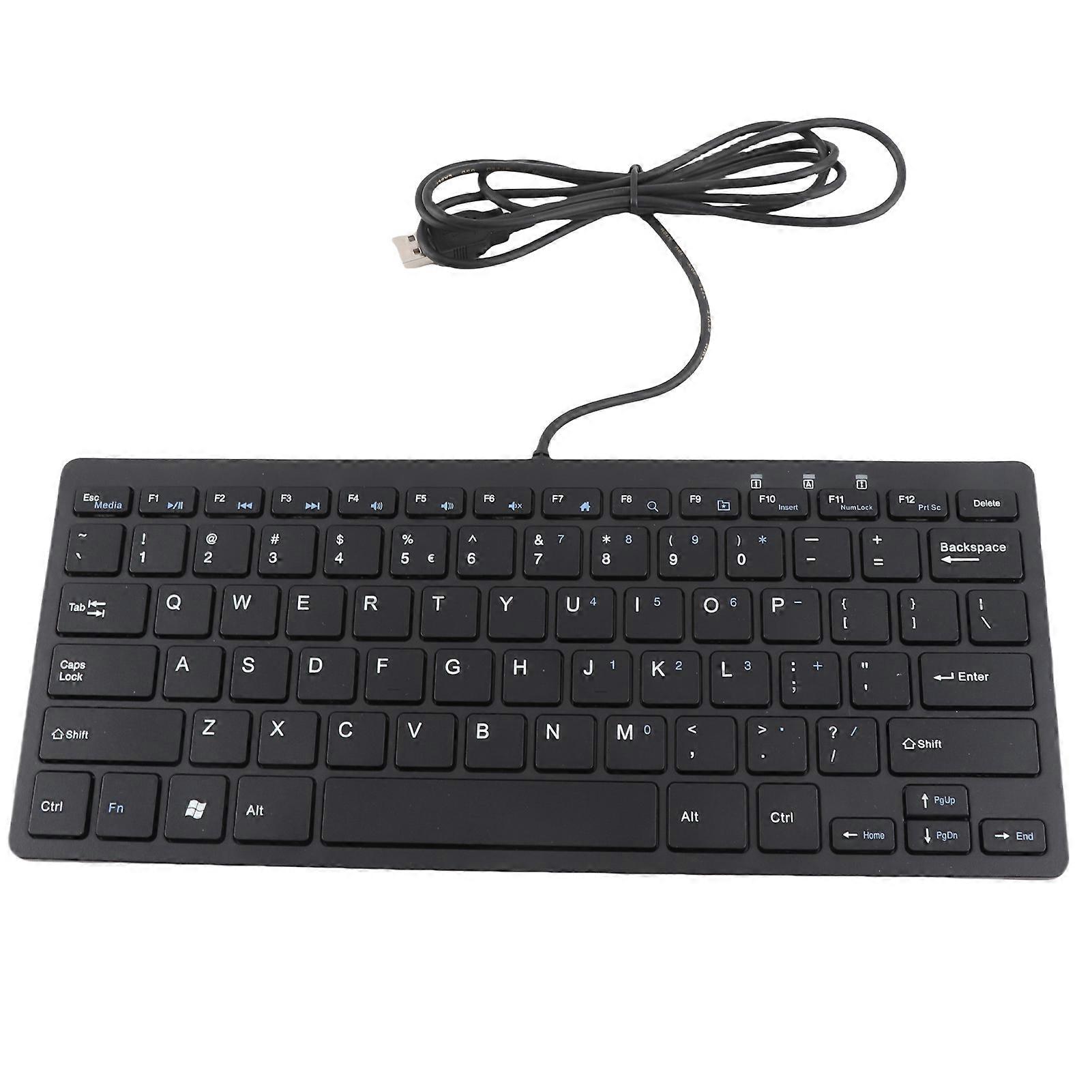 Mini Ultra Thin 78 Keys USB Wired Keyboard with Scissor Keys for Home and Office Use