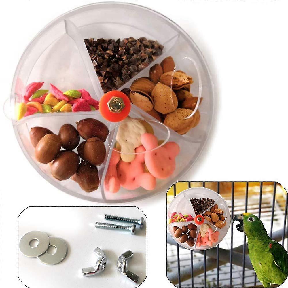 Rotating Parrot Toy Bird Feeder Toy for Parrots Feeder Toy Rotating Round Wheel Plastic Toy Rotating Food Search Feeding Bowl Intelligence Toy
