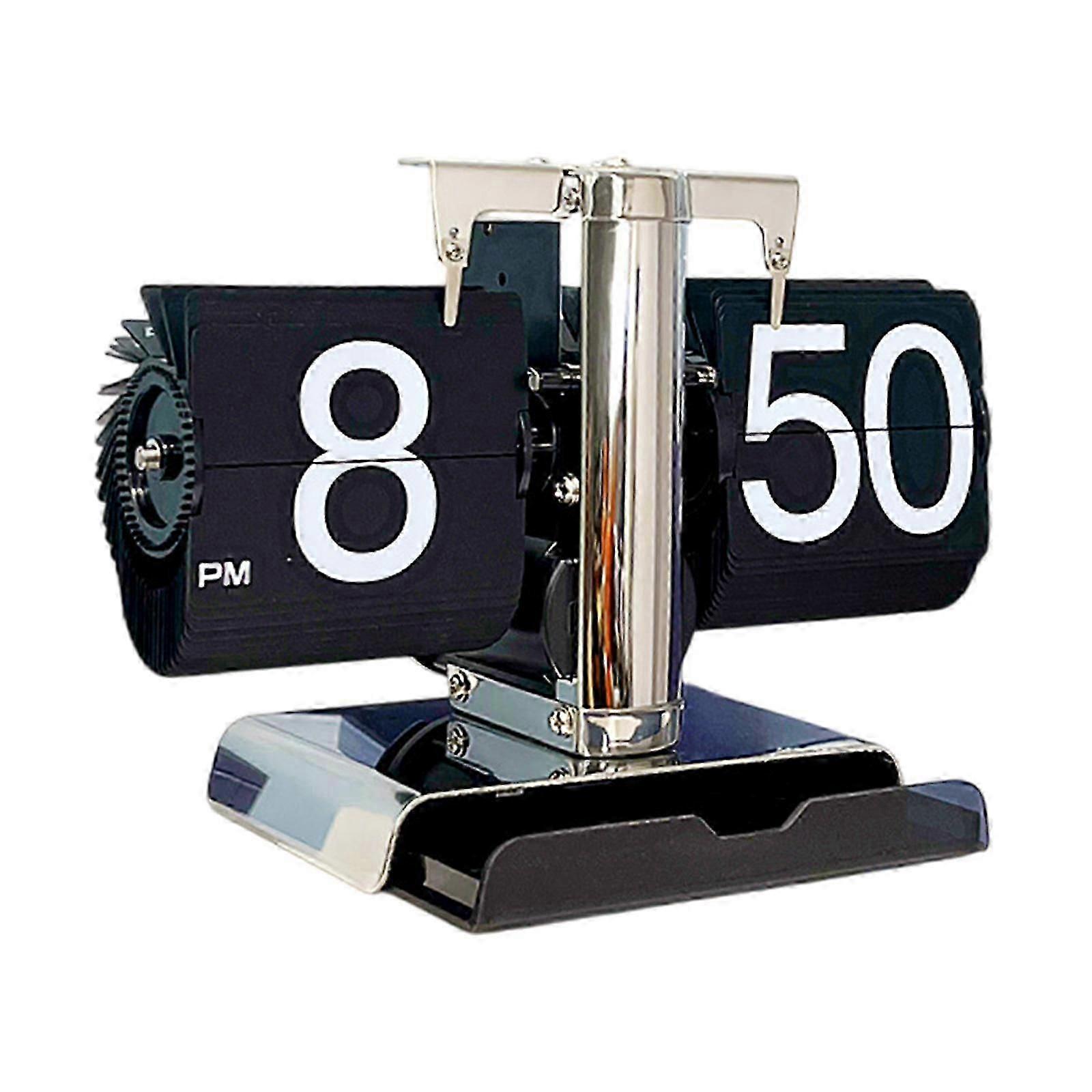 Flip Desk Clock Home Decor Mechanical Table Clock for Bedroom Desktop Off