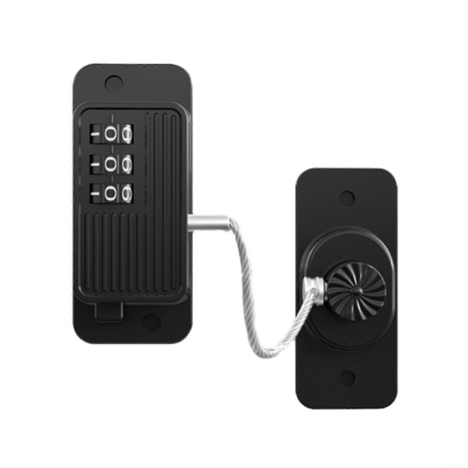 ABS Bathroom and Balcony Lock - Black, Sleek Design, Keyless, Durable Security Solution
