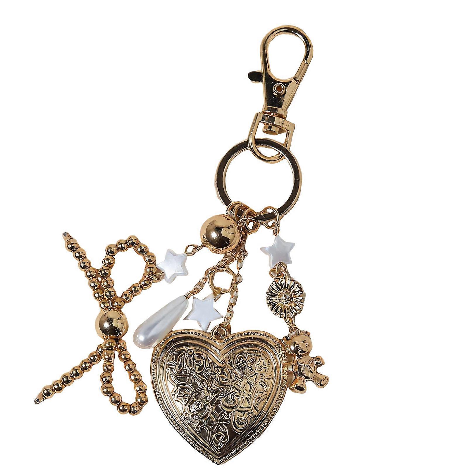 Stylish Charm Keychain Pendant Unique Design with Mixed Component Feature for Everyday Fashion Jewelry Lover Multicolor