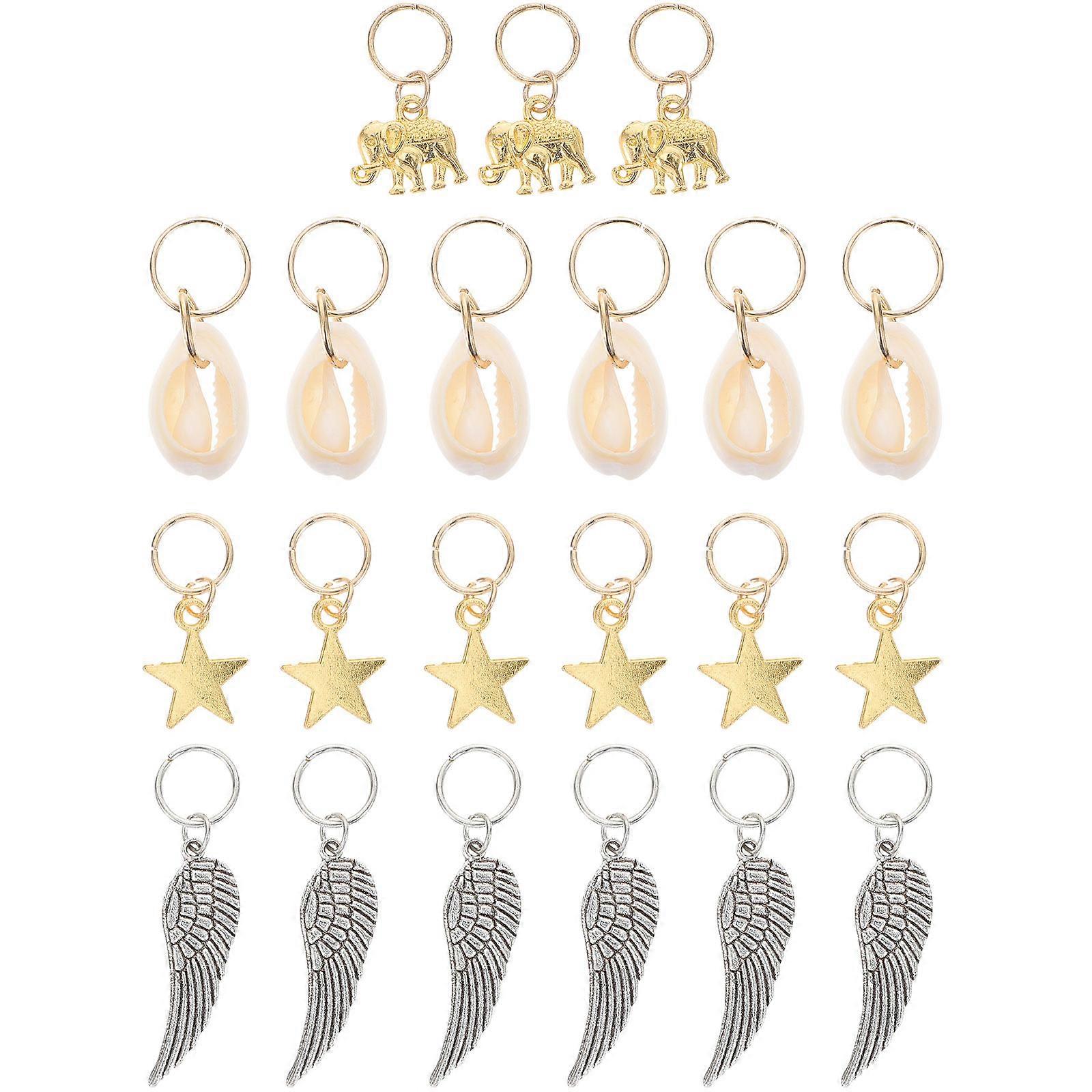 أزياء مجوهرات الشعر للضفائر المصنوعة من سبائك الزنك للزينة لون متنوع 21 قطعة