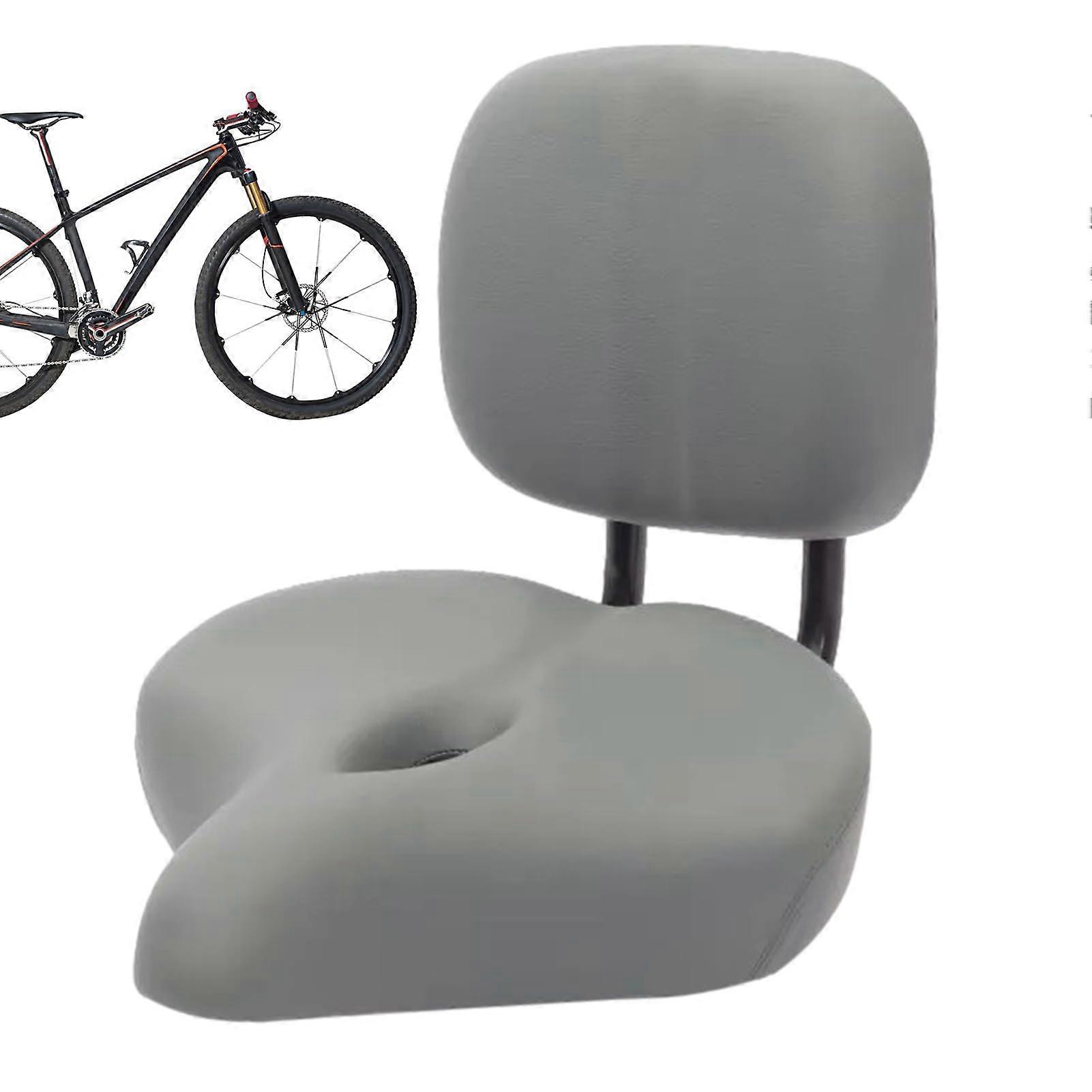 Bicycle Seat with Backrest, Electric Bicycle Seat, Wide Bicycle Saddle with Shock Absorbing Memory Foam Grey