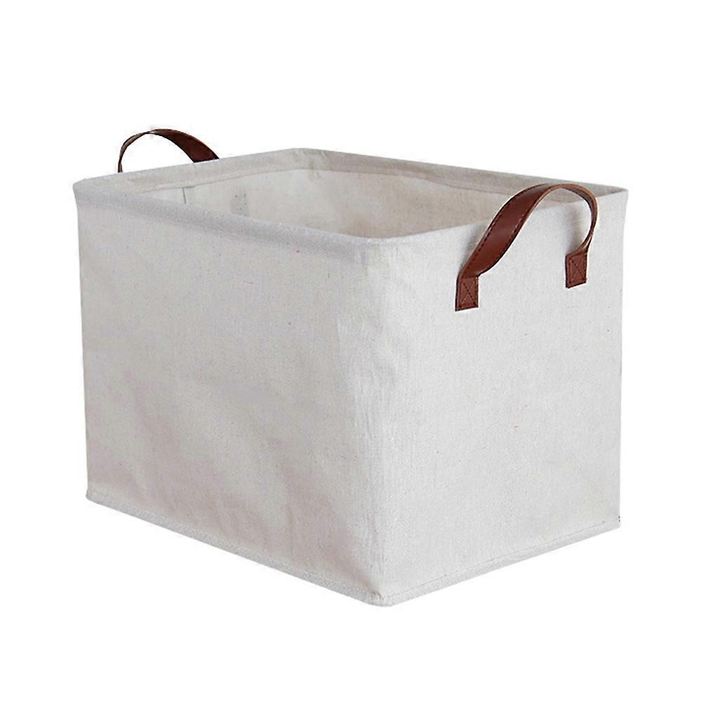 White Fabric Storage Box Organizer with PE Layer for Clothes Toys and Sundries Storage Lightweight Large Capacity
