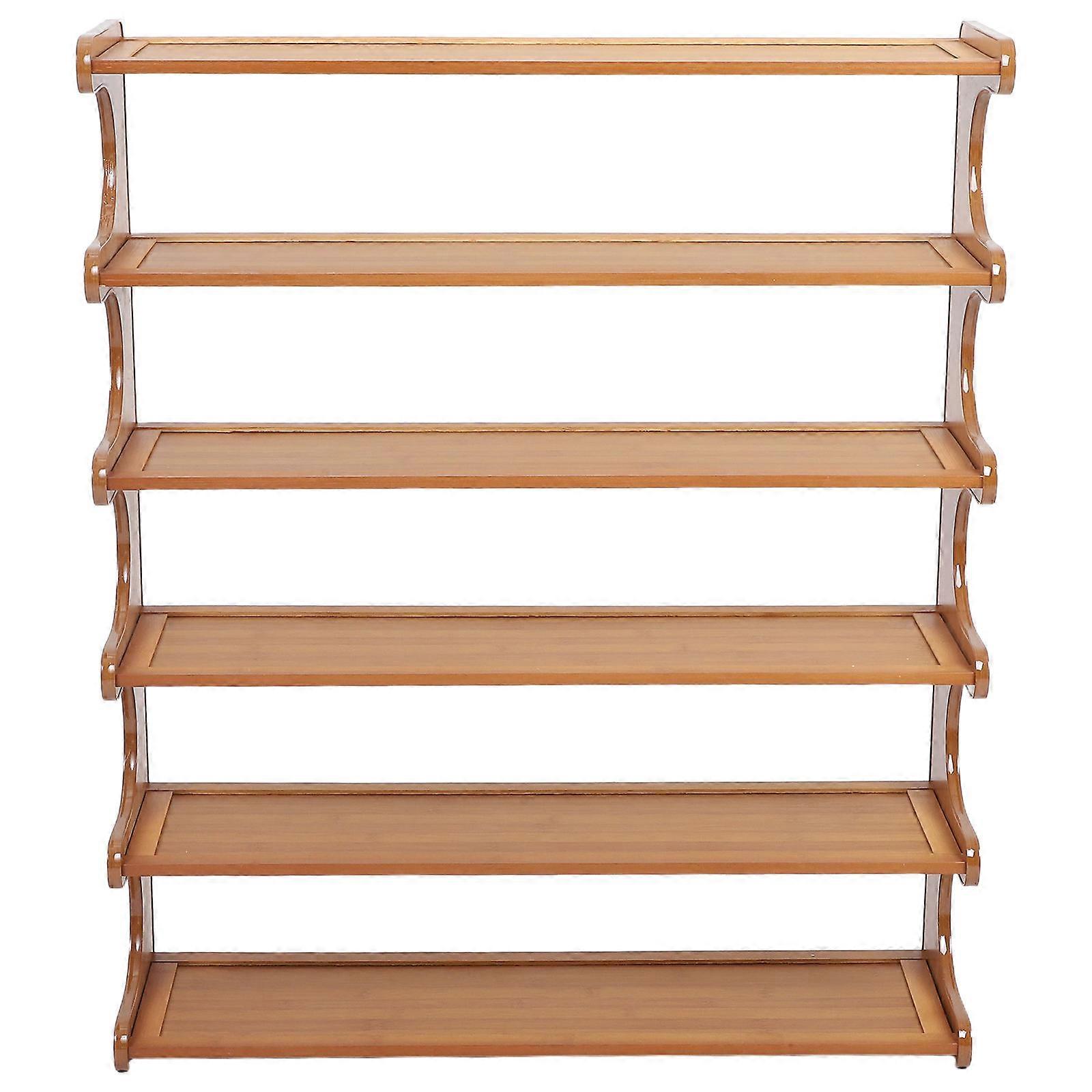 Porte-chaussures debout en bambou Conception simple économisant de l’espace pour un usage domestique Style 1Set