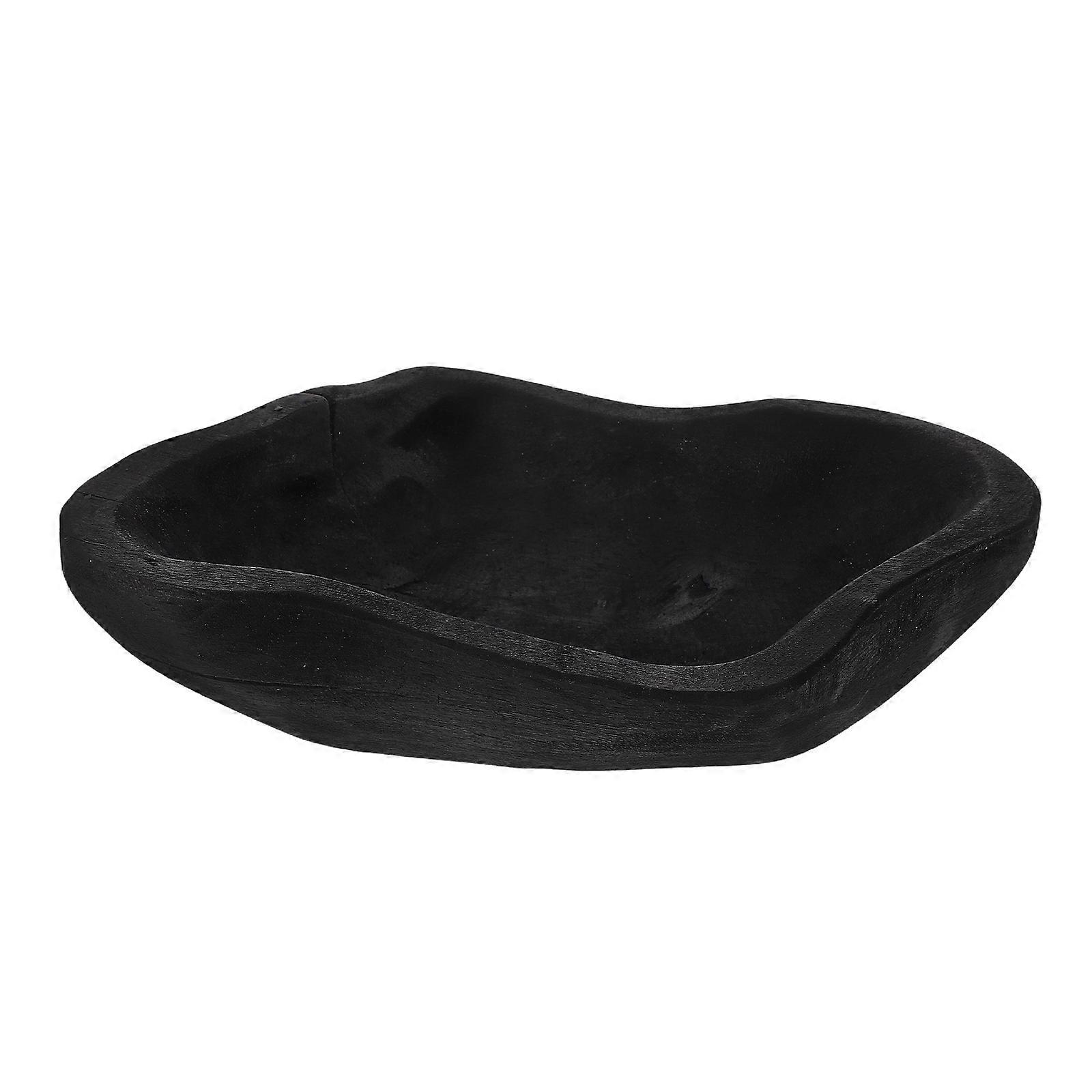Handmade Irregular Wooden Root Bowl, Rustic Carved Serving Tray for Fruits, Snacks, Nuts, Keys, Decorative Kitchen Tableware Centerpiece with Natural