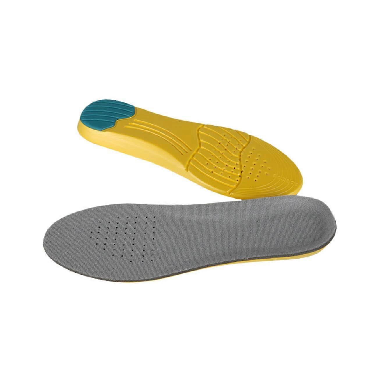 Insole Pair High Elastic Breathable Shoe Pads Foot Pad Inserts 25x7cm Grey Anti-Sweat Slow-Rebound Sponge