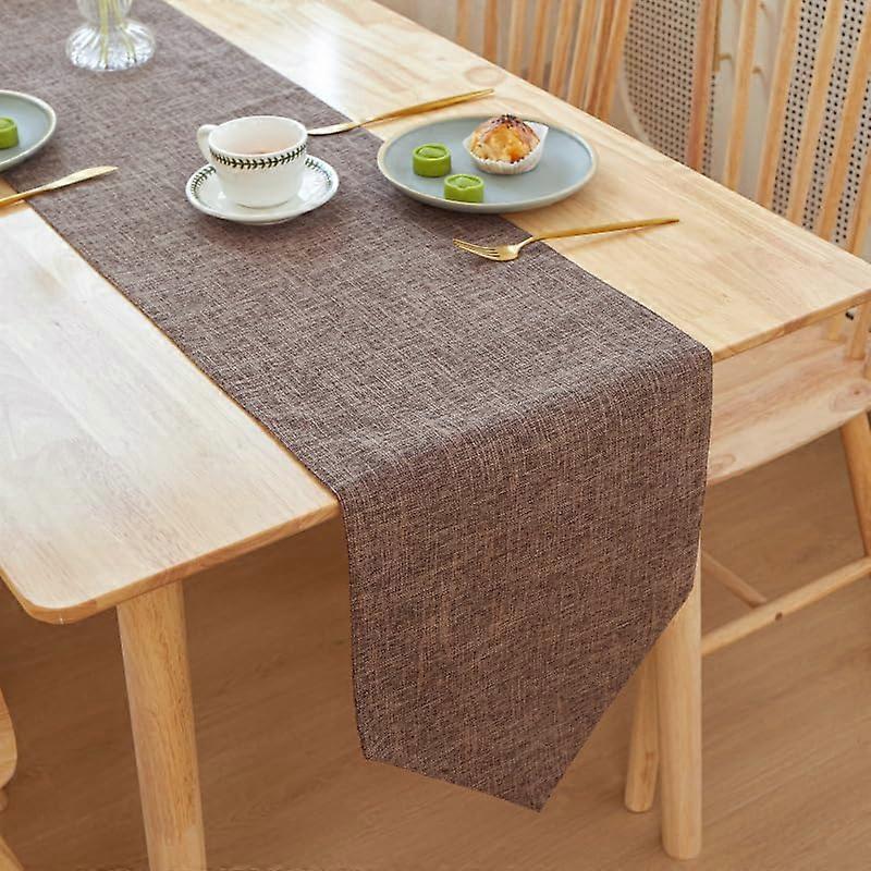 Linen Table Flag Triangle Coffee Color 12x70 cm Festive Simple Elegant
