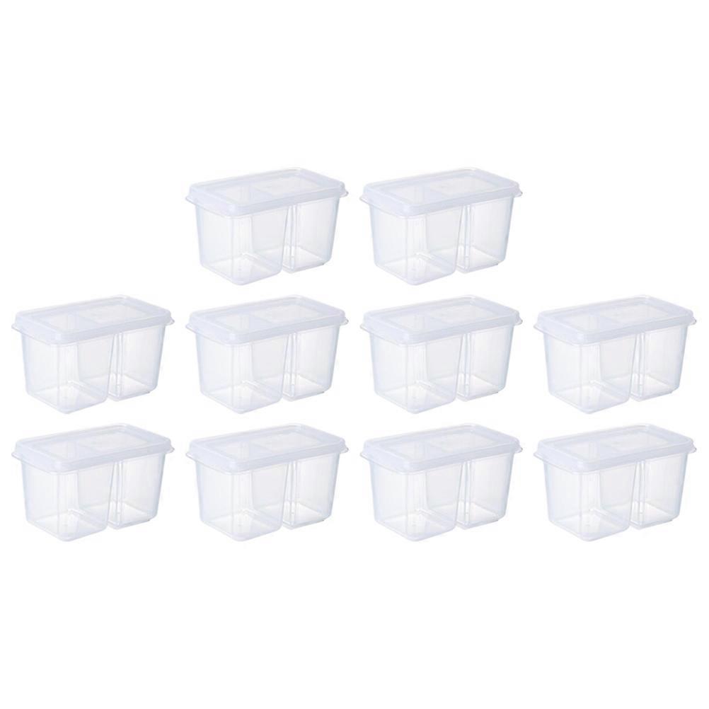 منظم تخزين المطبخ ثلاجة صندوق تخزين الصلصة مربع 7 * 9.8 سم الميكروويف الآمن 10 قطع