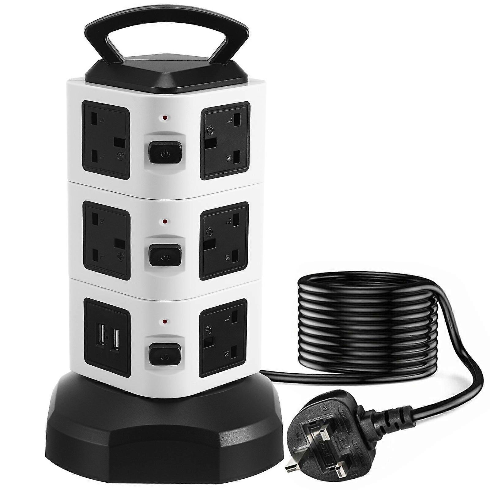 Surge Protector Tower Extension Cord Power Protection Vertical Design Home Use 26.00X14.00X14.00CM 1Pcs