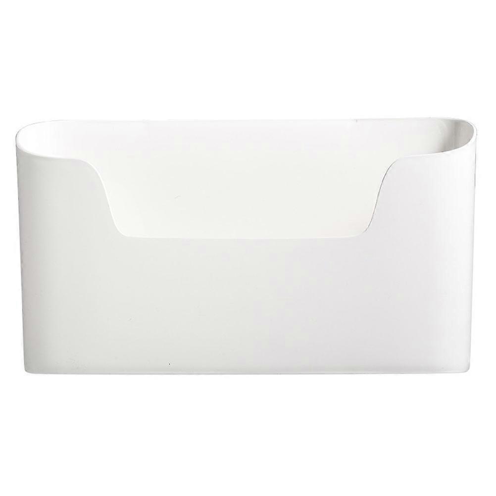 Sundries Holder Multi-Function Hanging Wall Shelf Large Capacity Storage ABS Material Rectangular Shape Simple Style White 26.8x15cm 1Pc