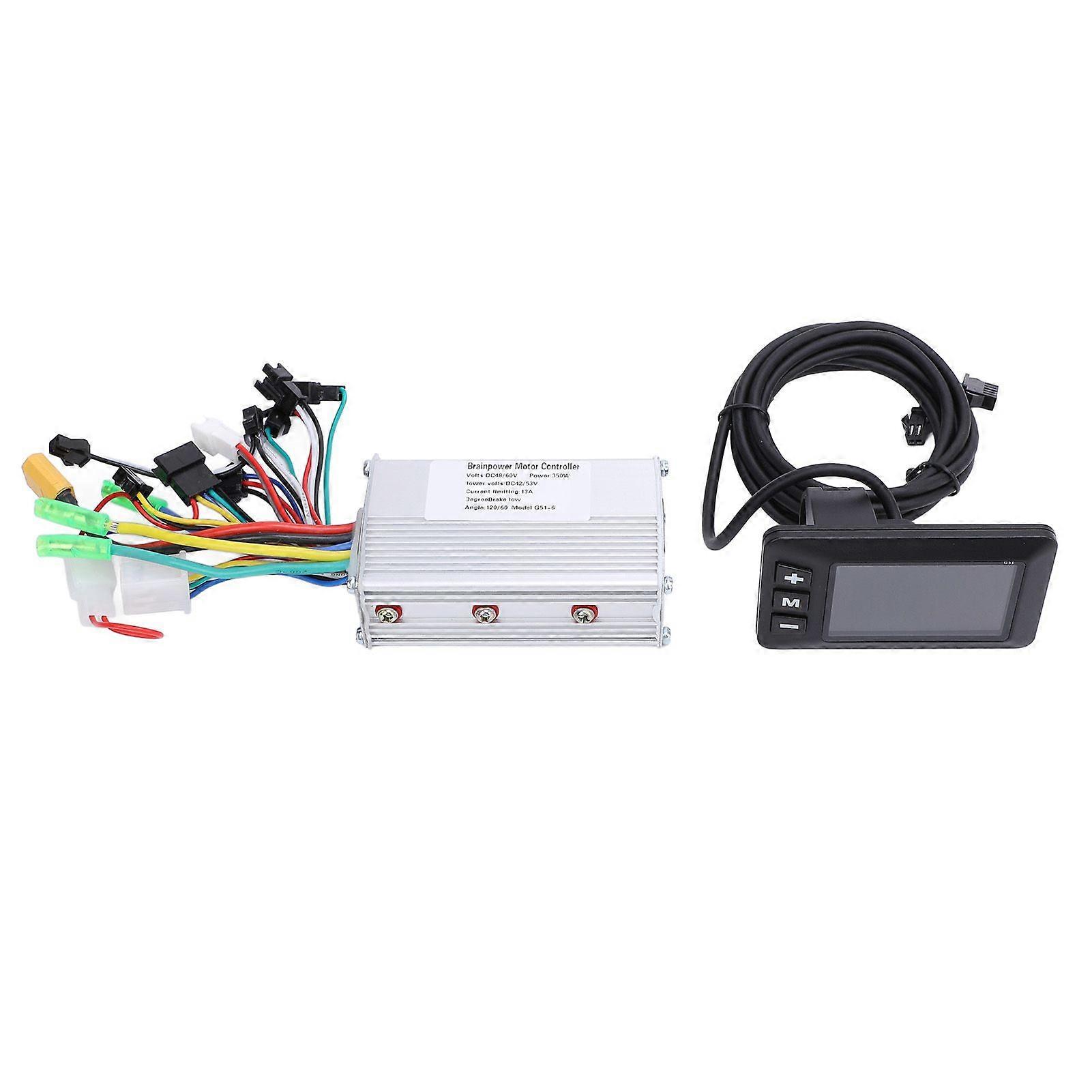 Electric Bike Brushless Controller Kit Aluminum Alloy Motor Controller with LCD Display 48 60V 350W