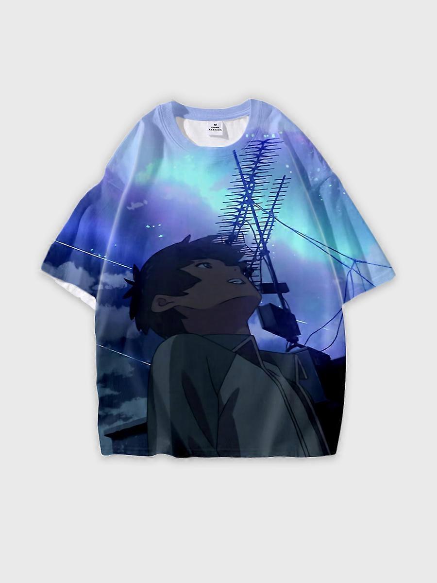 T-shirt round neck Cartoon Pattern loose short sleeve D2012