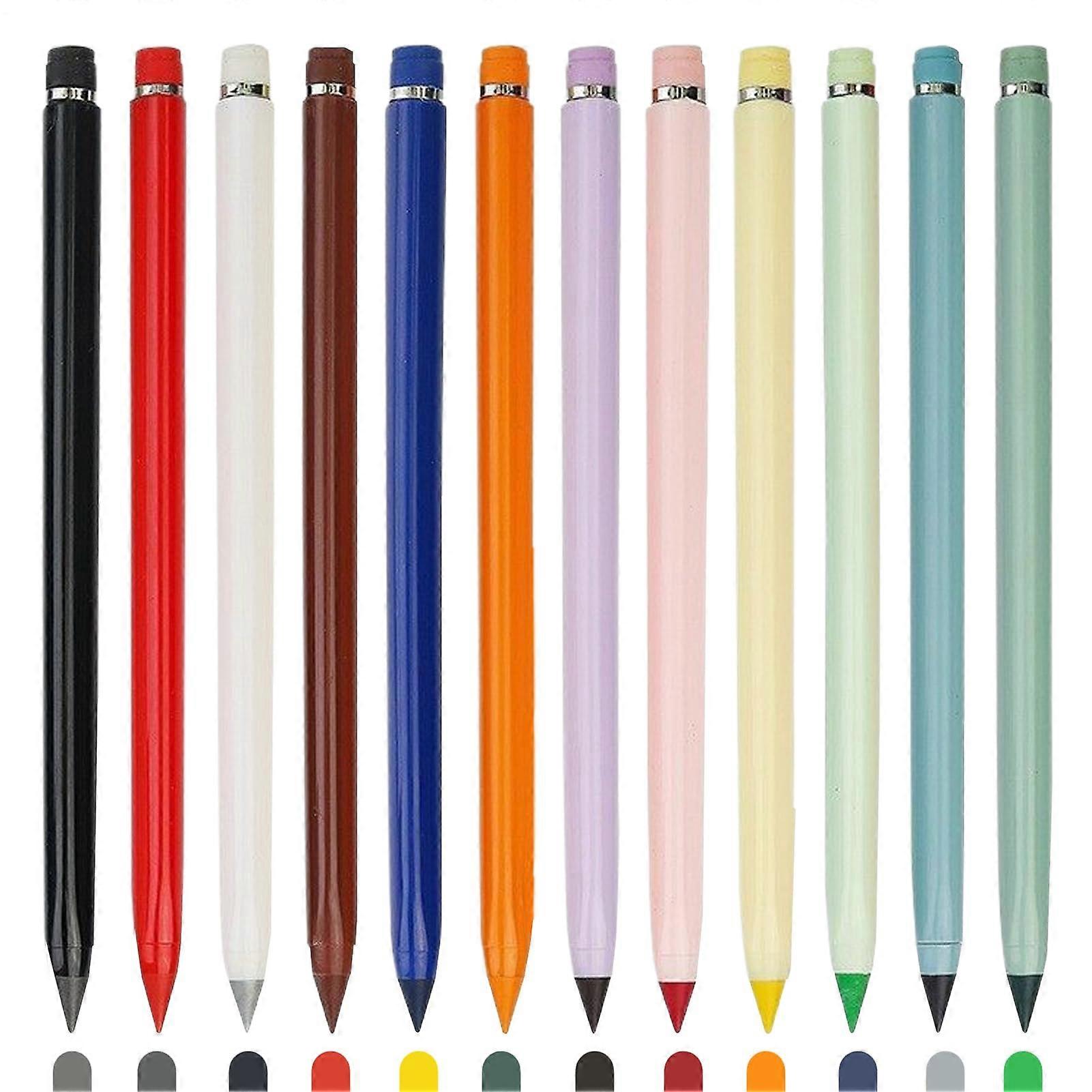 Colored Pencils Model B, 12 Pcs No Ink, No Sharpening, Tip-Free For Coloring Books, Portraits, School, Studio