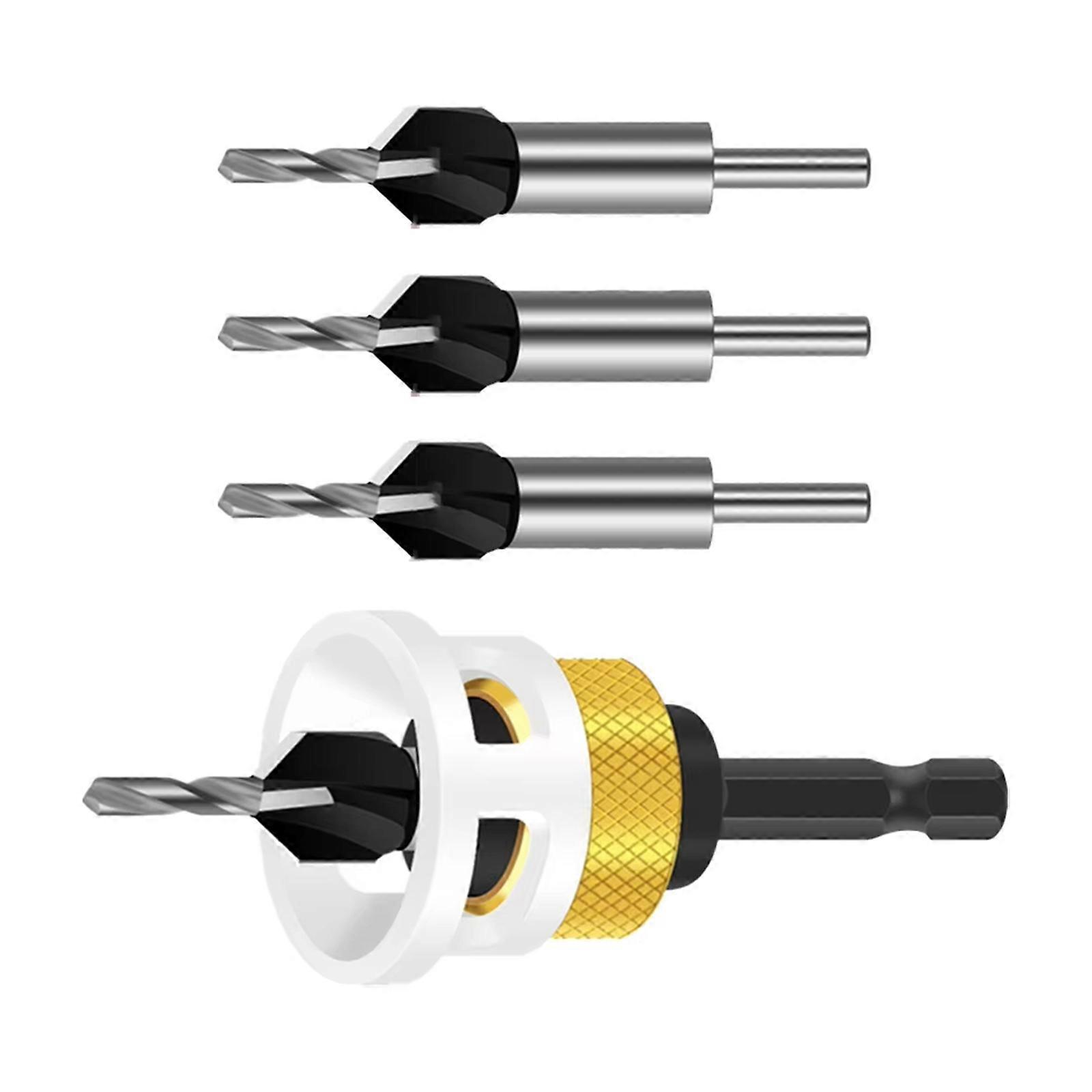 Countersink Drill Bit Set Woodworking Counterbore Hole Drill Bits Countersink Bit Depth Adjustable Pilot Drill Bits Multicolor