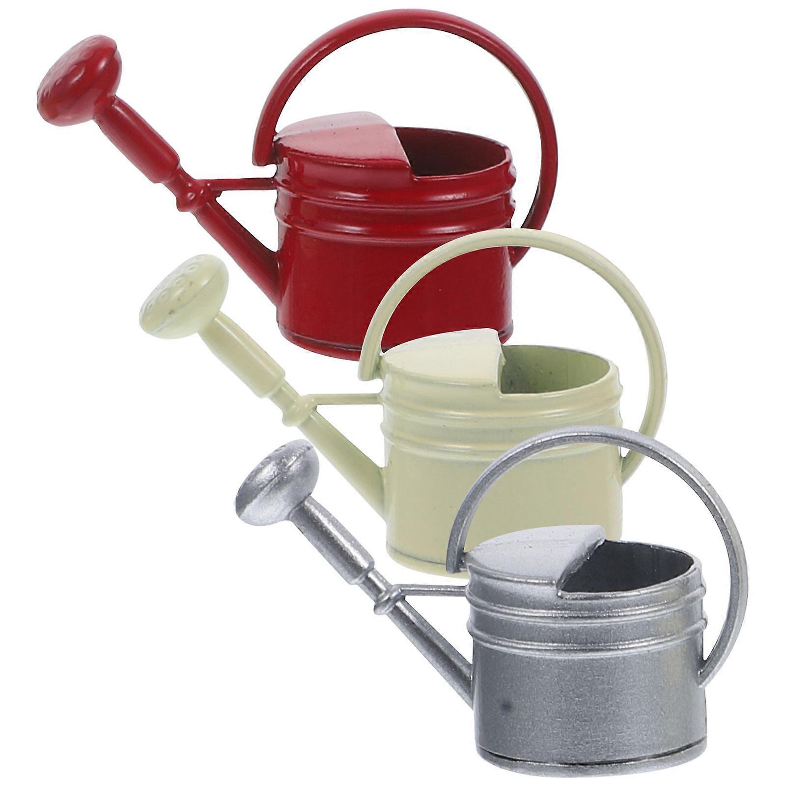 3Pcs Mini Watering Can Small Watering Pot Miniature Watering Can Flower Watering Can Model