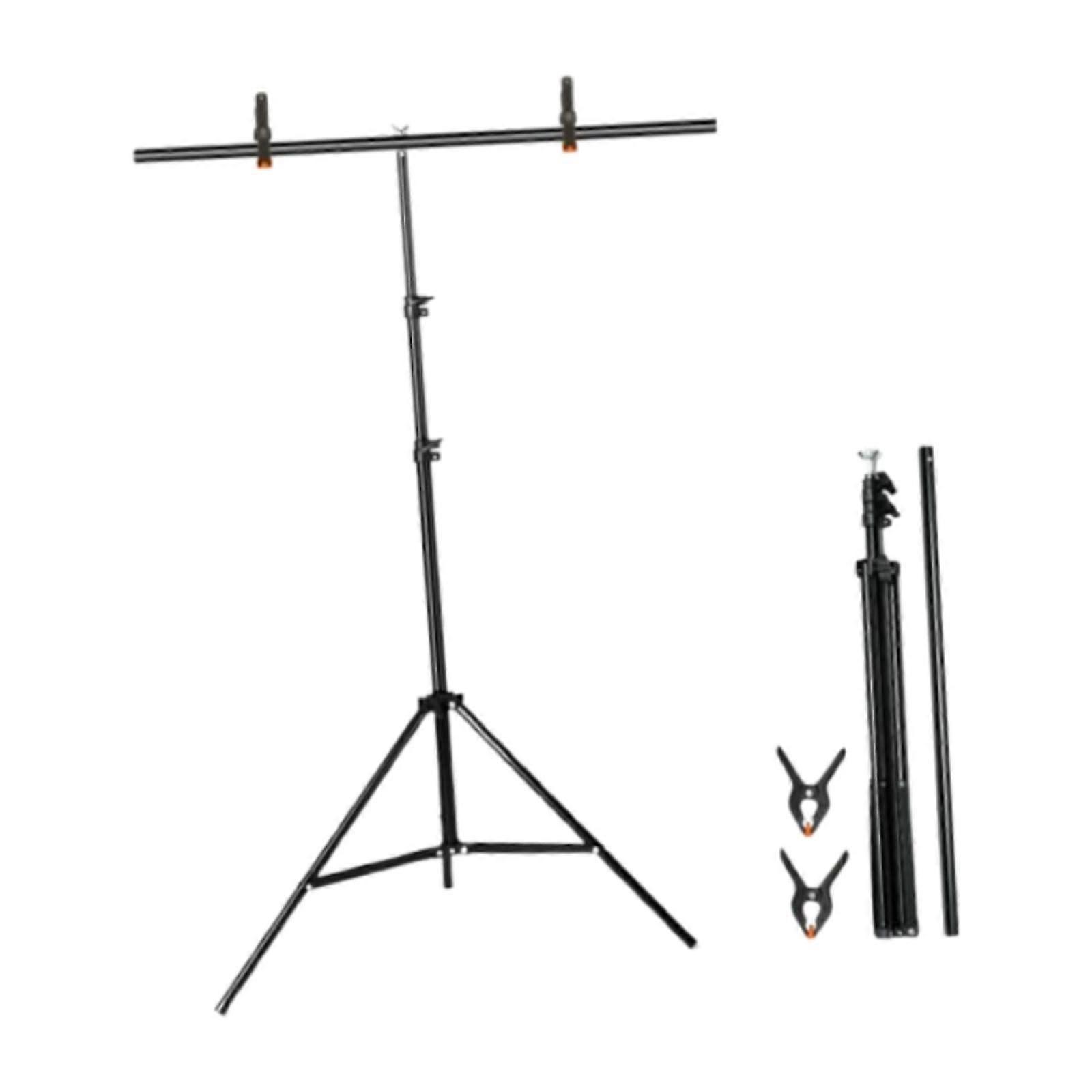 Backdrop Stand, Black Aluminum Alloy Background Frame, Adjustable Height For Studio And Party Photography