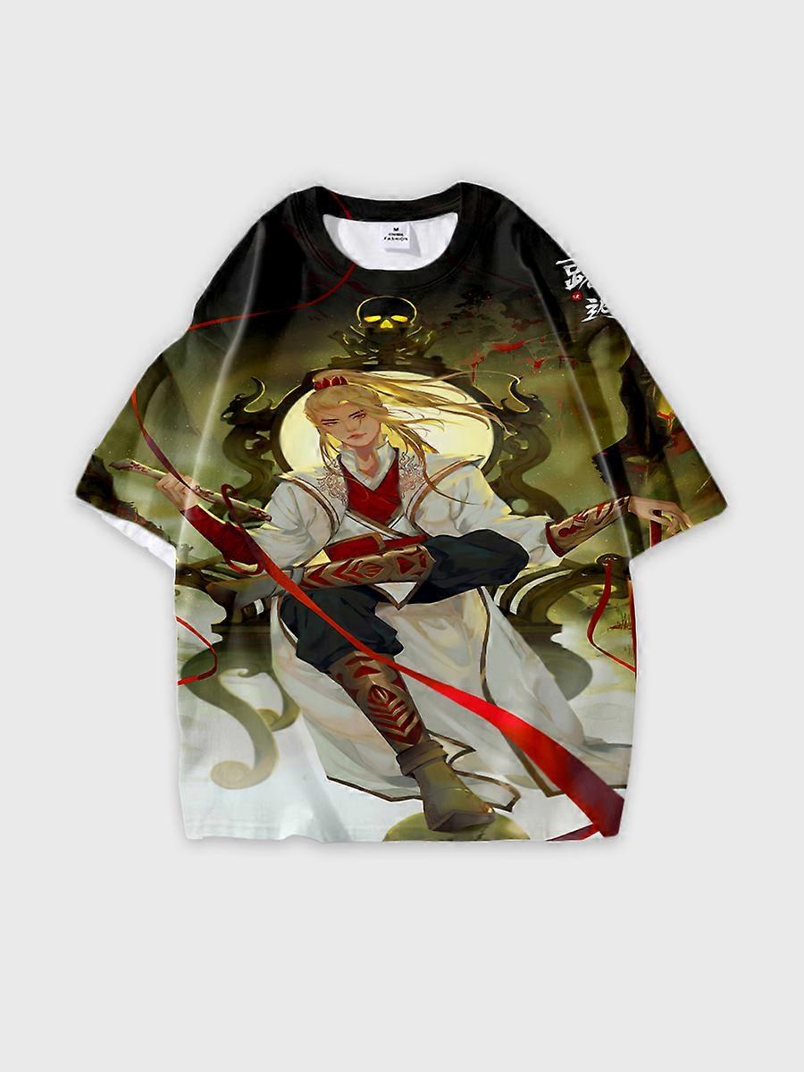 T-shirt round neck Character Pattern loose short sleeve P156