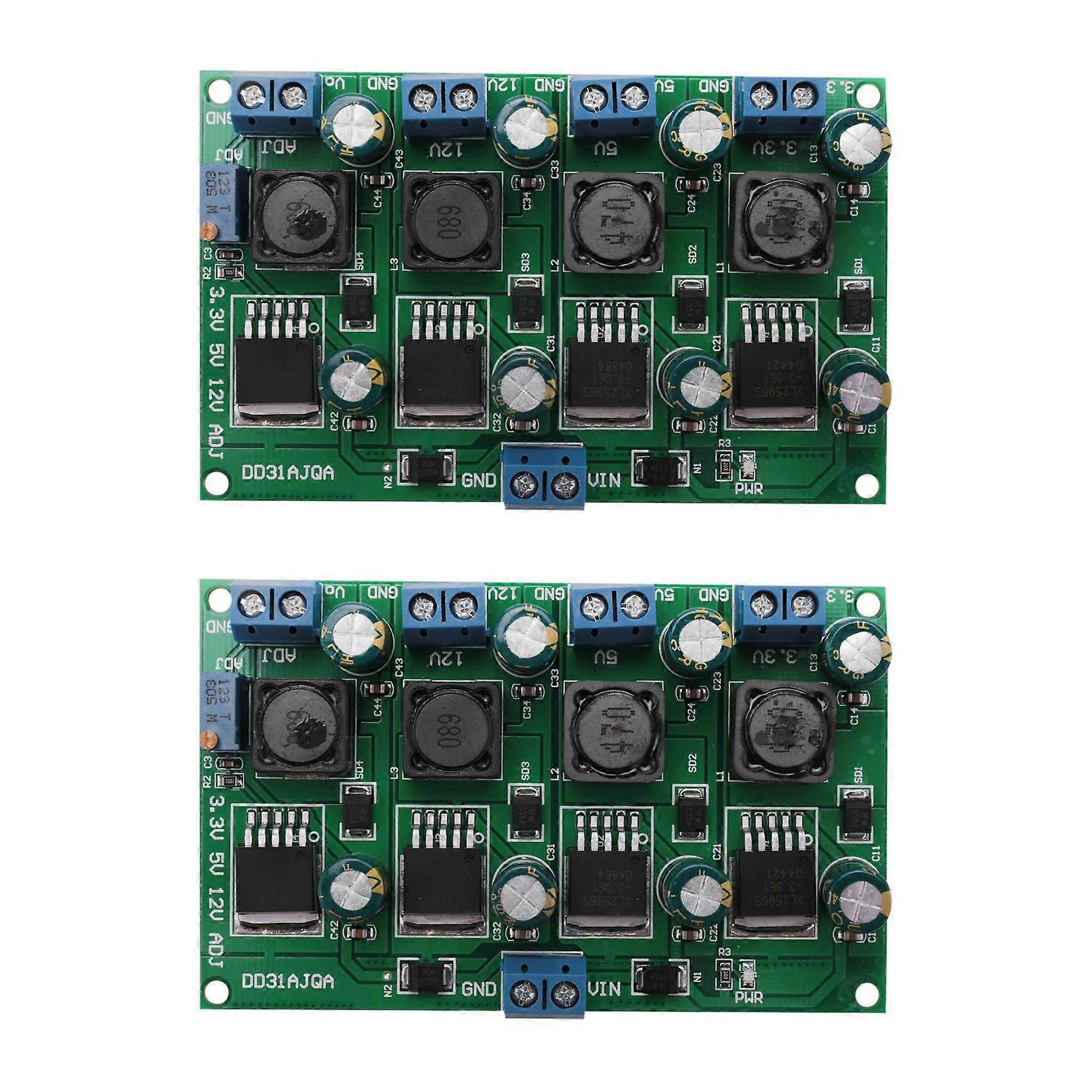 2X 3A 4 Channels Multiple Switching Power Supply Module 3.3V 5V 12V ADJ Output DC DC Step-Down Buck