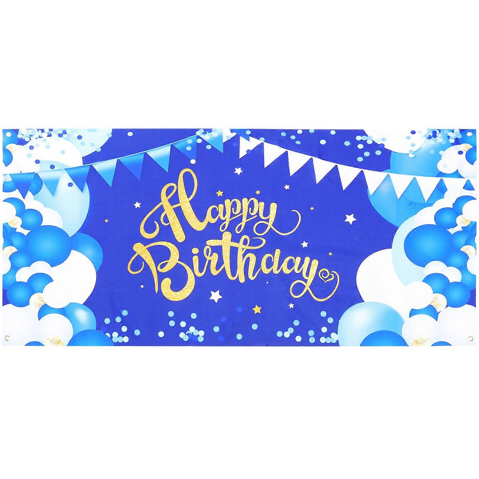 Happy Birthday Banner for Party Decoration Made of Polyester Multi Color 39.37x118.11in