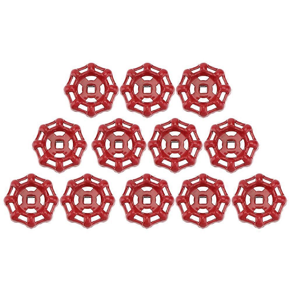 Cast Iron Handle Shutoff Wheel 12Pcs For Industrial Use Water Pipe Tube Red Round Hand Wheel Fluid Resistance
