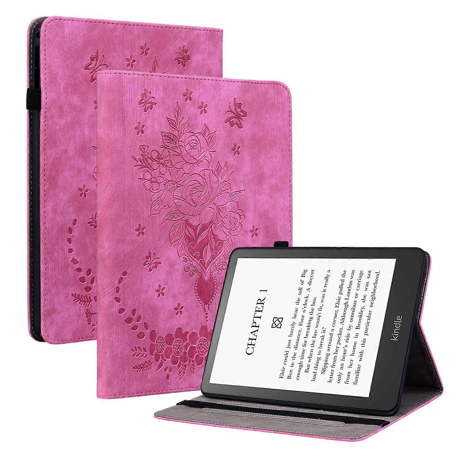 TKdaddy For Amazon Kindle Paperwhite (2024) Δερμάτινη θήκη Θήκη για κάρτες Rose Flower E-Reader Cover Rose