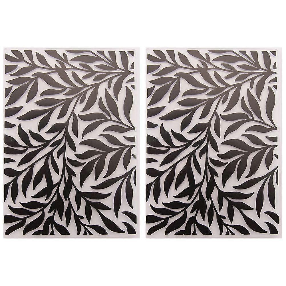 2pcs DIY Bump Embossing Dies Plastic Template Stencil Folder Art Craft Decor Tool for Album Scrapbooking Paper (Branches and LeavesPattern)