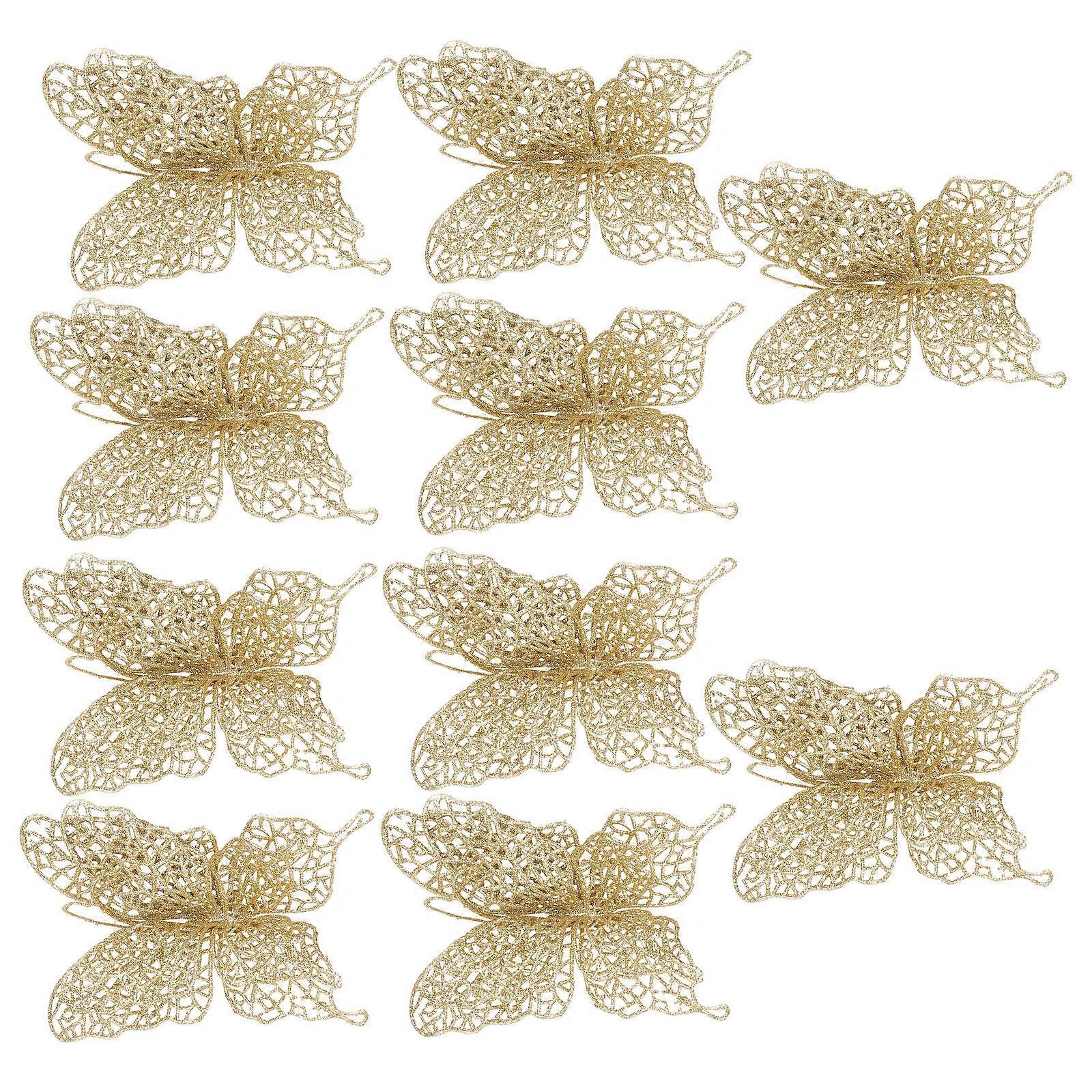 It looks like you're referring to a product listing for **"10pcs Gold Christmas Butterfly Decorations For Tree And Home Glitter PE Ornaments For Xmas