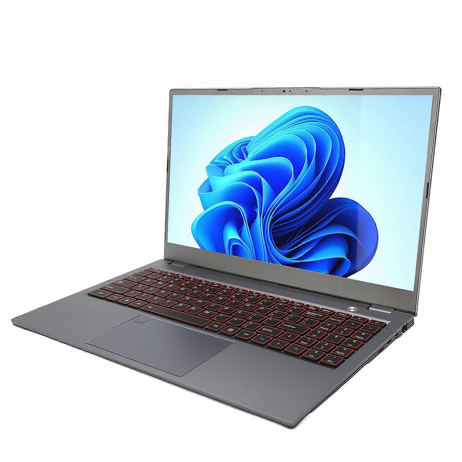 15.6 Inch Laptop for Windows 10 16GB RAM 1TB SSD 8000mAh FHD IPS Laptop with Fingerprint Reader Numeric Keypad 100‑240V 16+1TB EU Plug