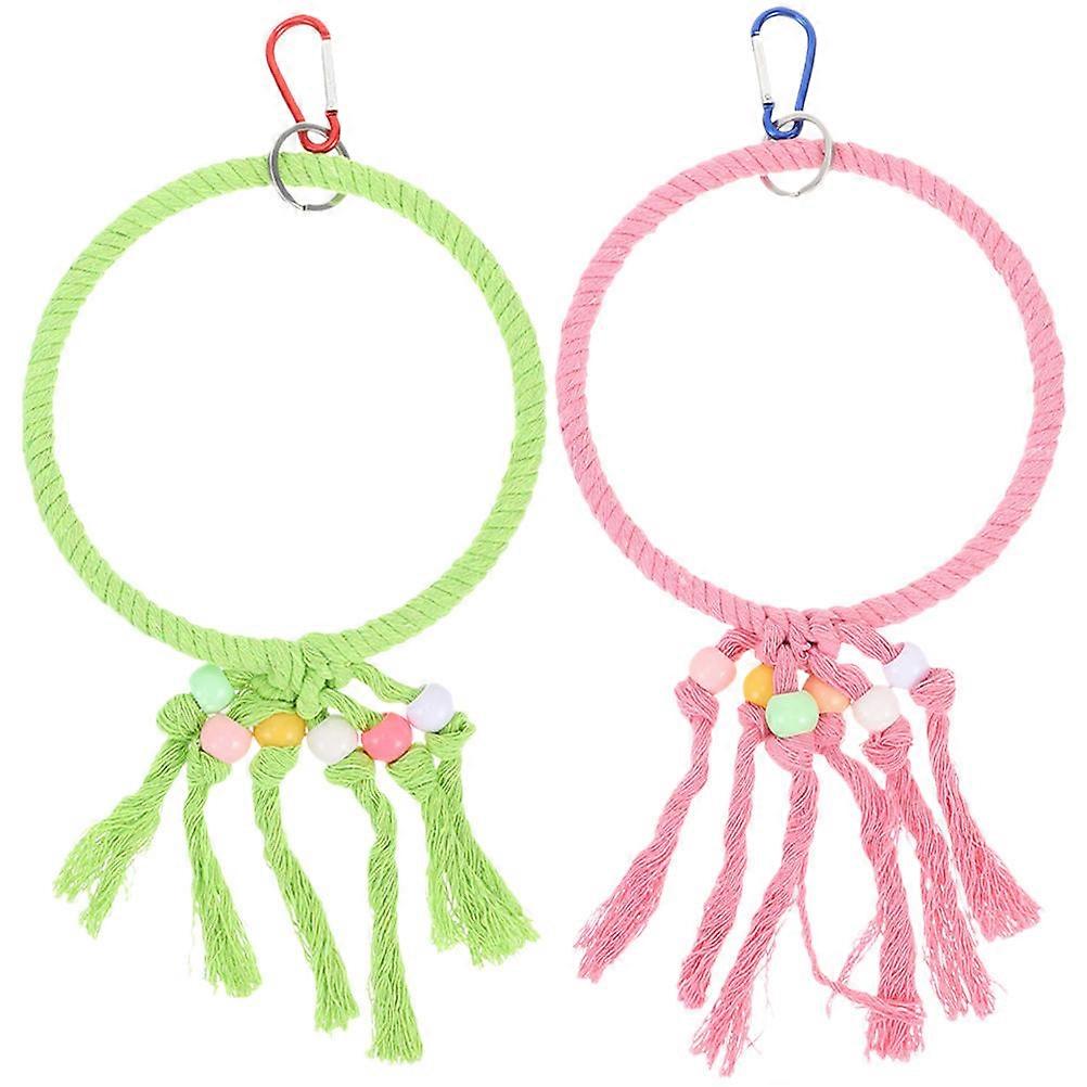 Creative Colorful Cotton Rope Bird Toy for Outdoor Use Attracts Parrots with Durable Design