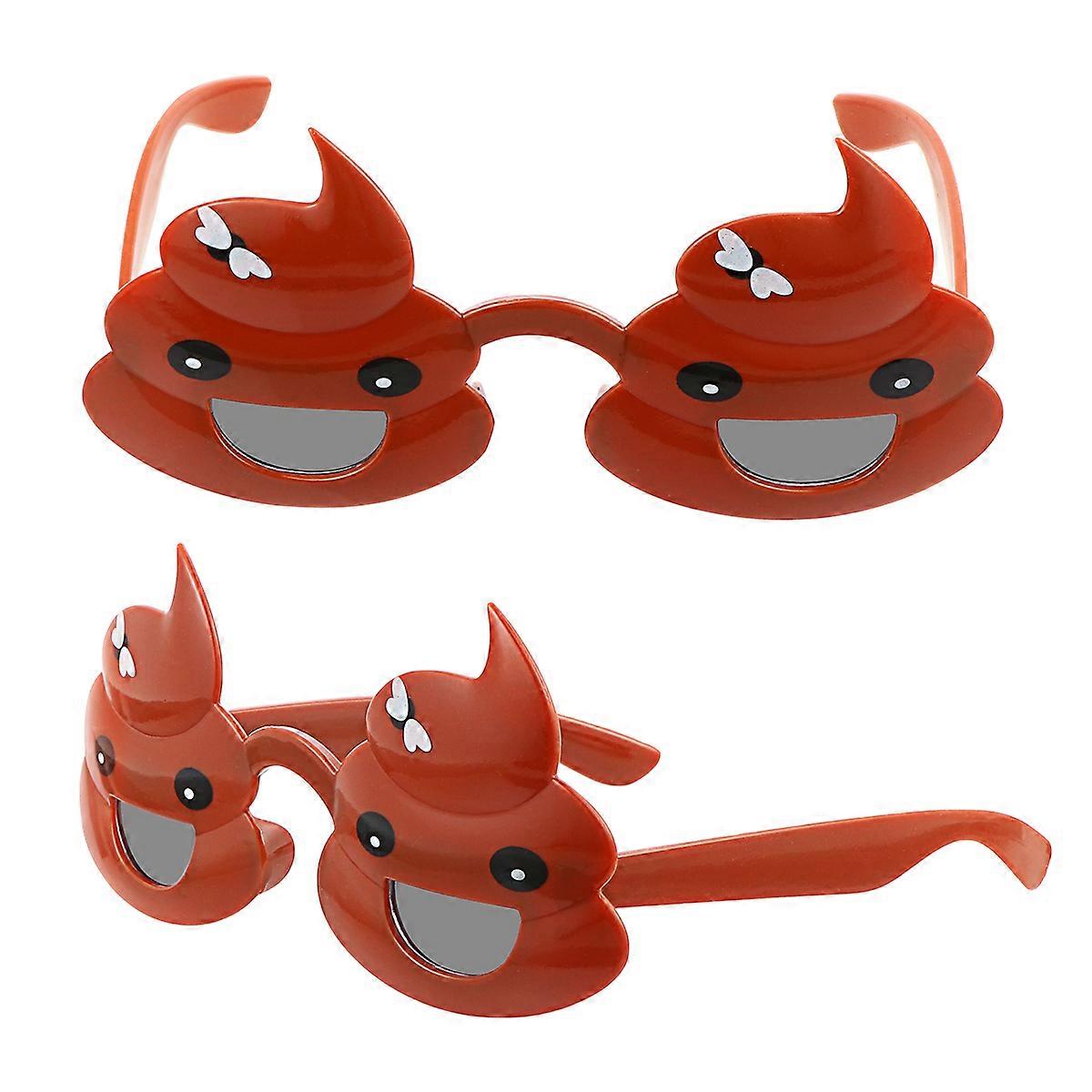 Funny Poo Shape Glasses – 2pcs Novelty Party Supplies for Family & Friends Gatherings – Reusable, Ergonomic, and Comfortable Design for Fun